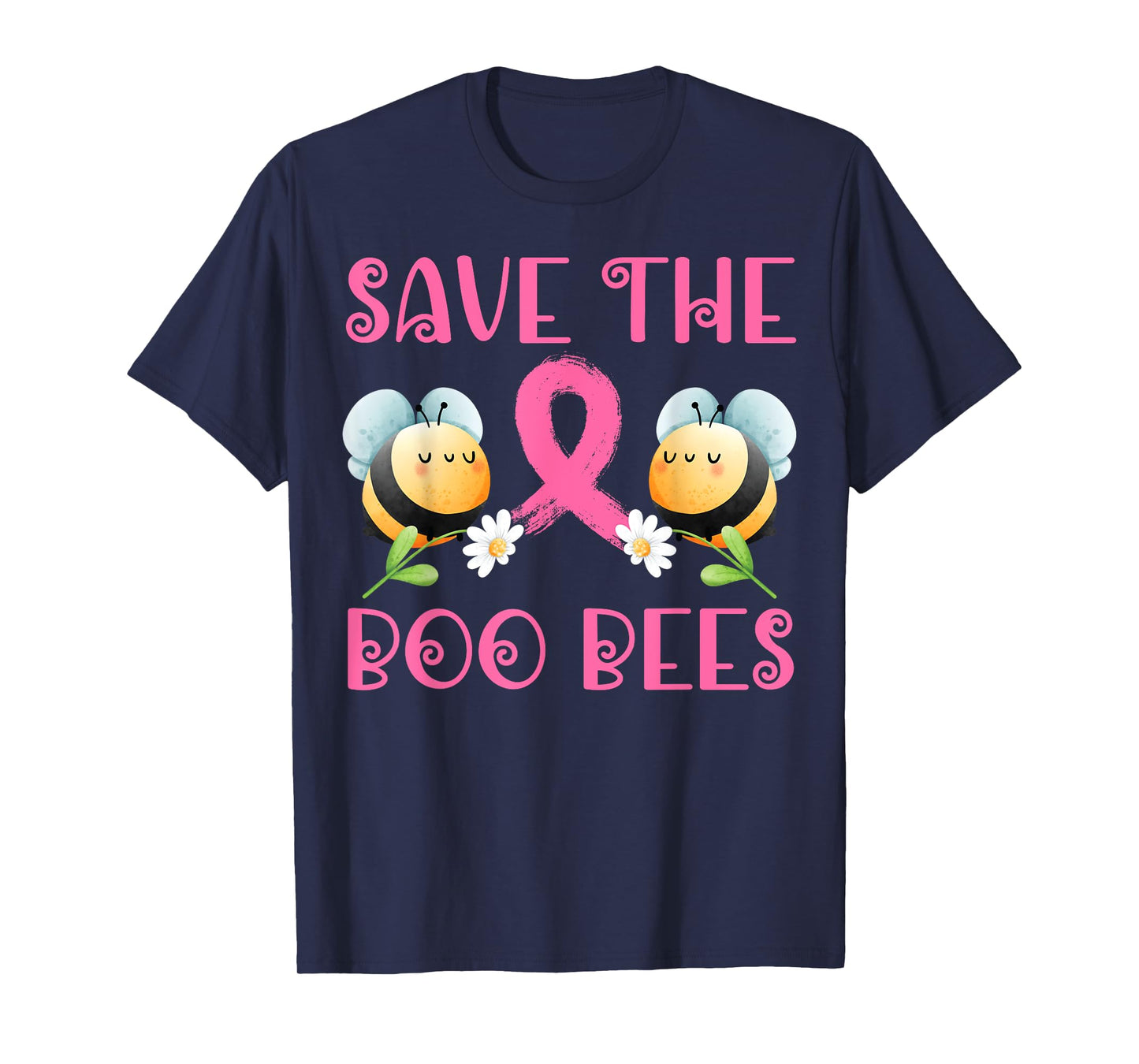 Save The Boo Bees Breast Warrior Survivor Cancer Awareness T-Shirt