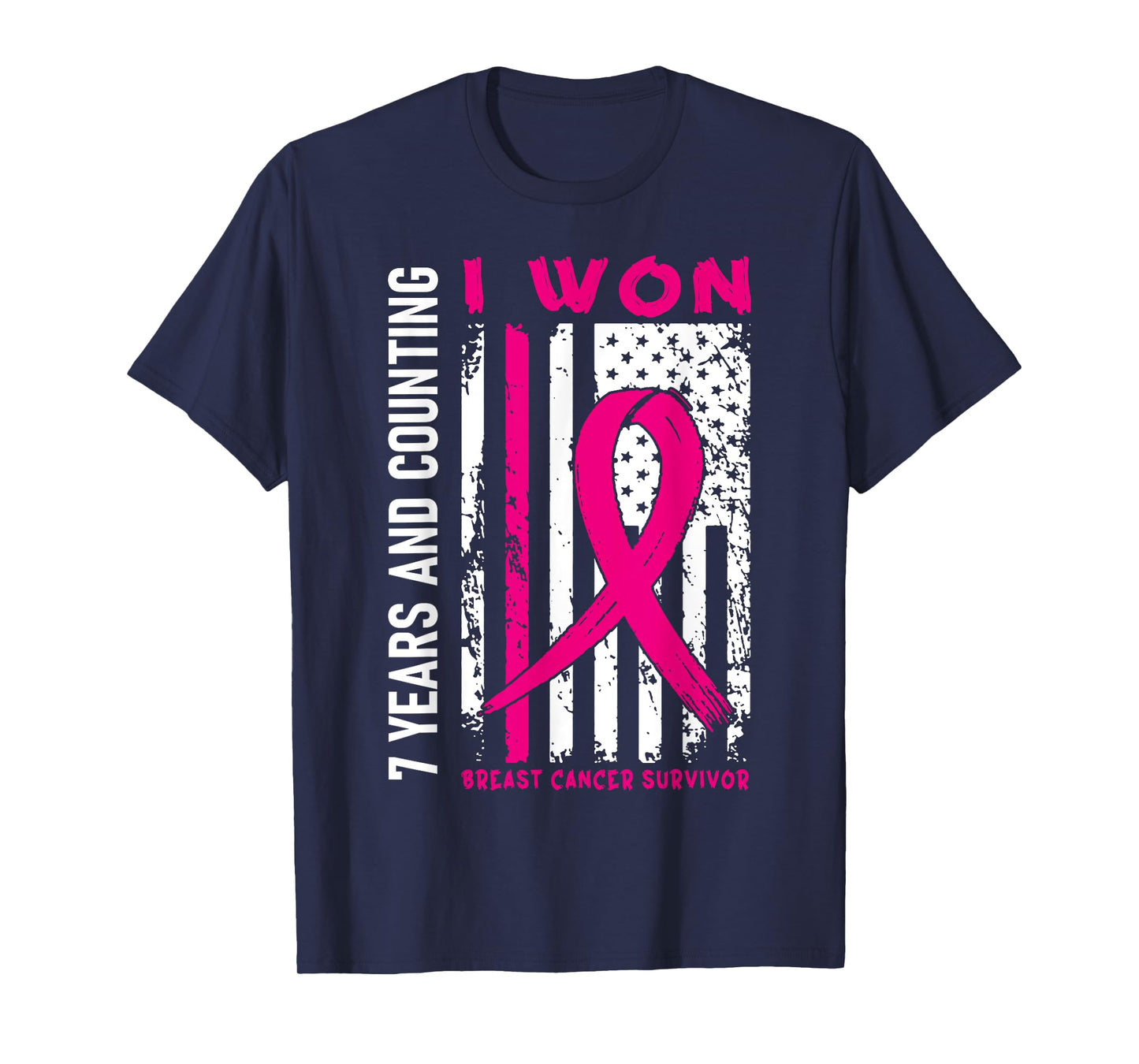 I Won Breast Cancer Survivor 7 Year Anniversary Counting T-Shirt