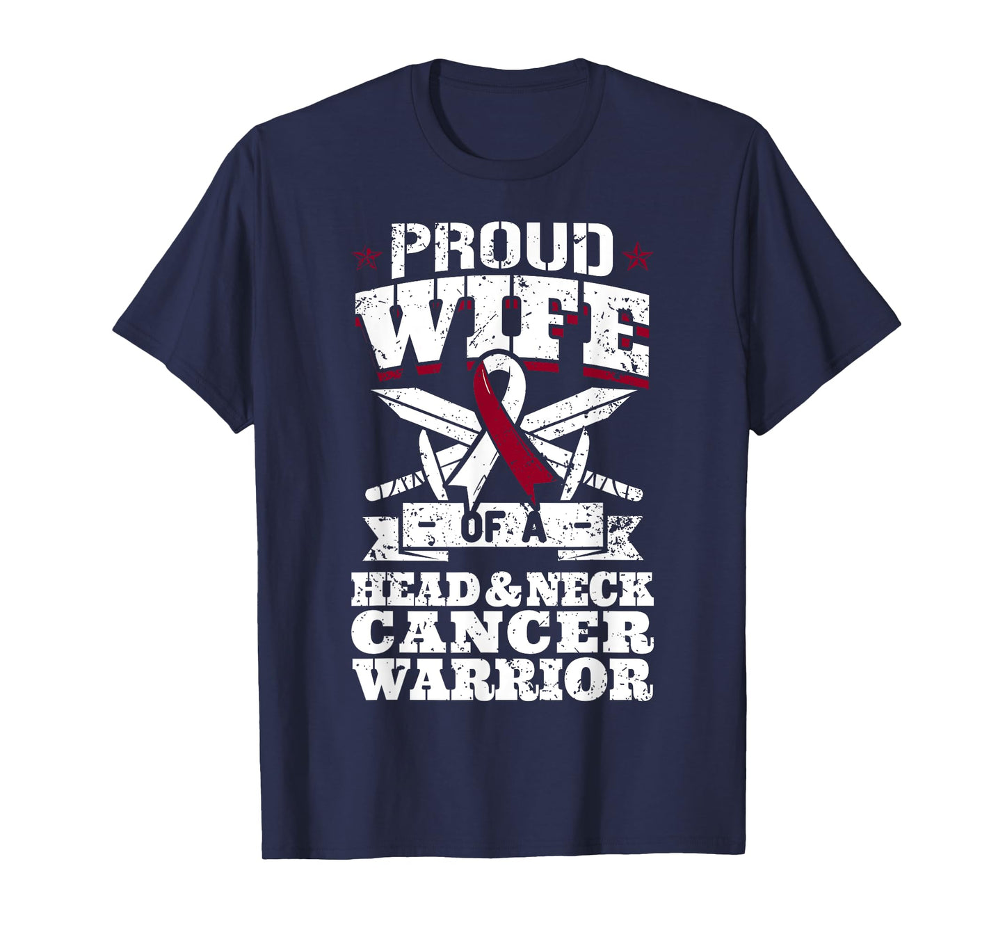 Proud Wife Of A Head & Neck Cancer Warrior Awareness Ribbon T-Shirt