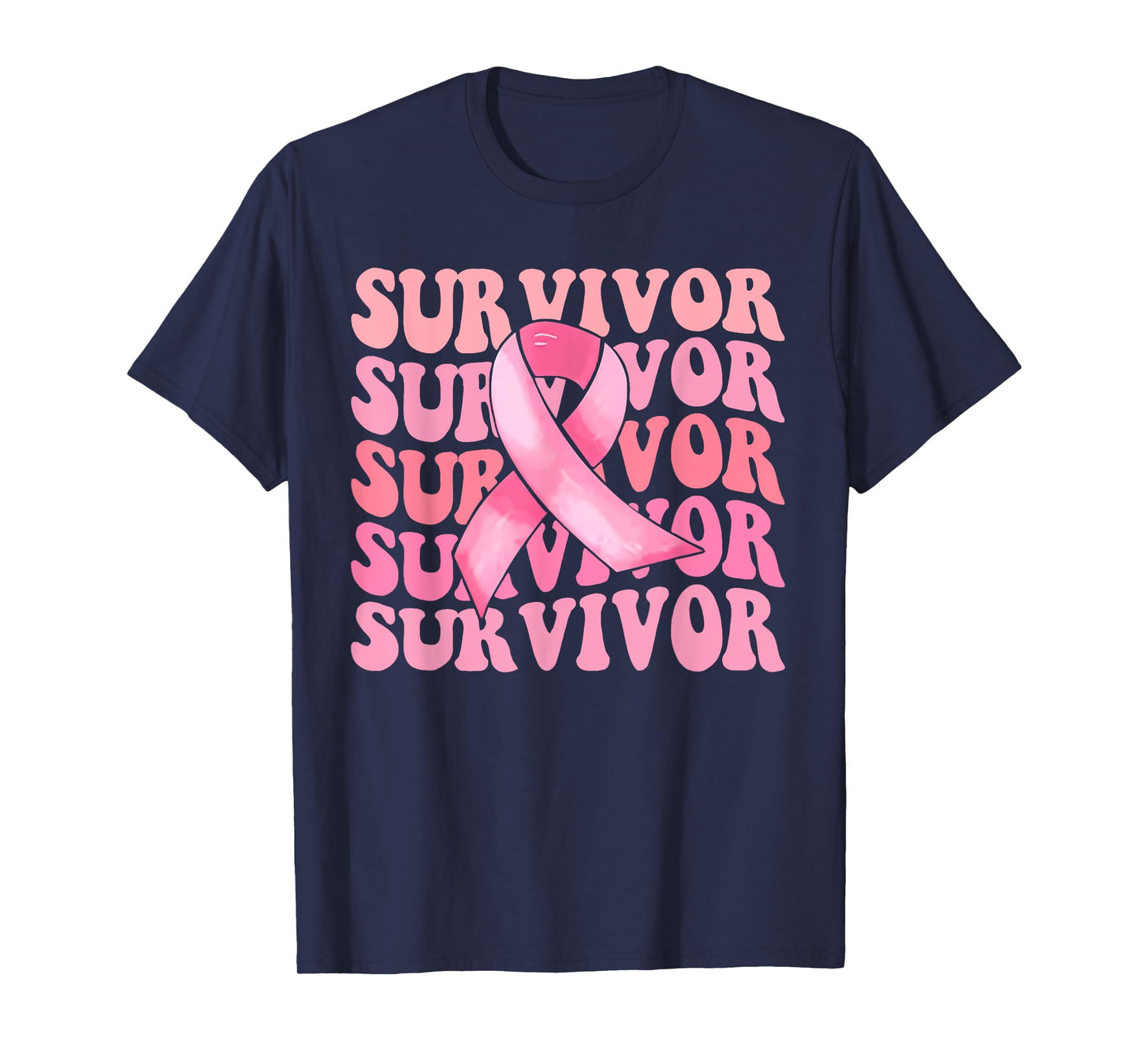 Survivor Breast Cancer Awareness Support Squad Pink Ribbbon T-Shirt