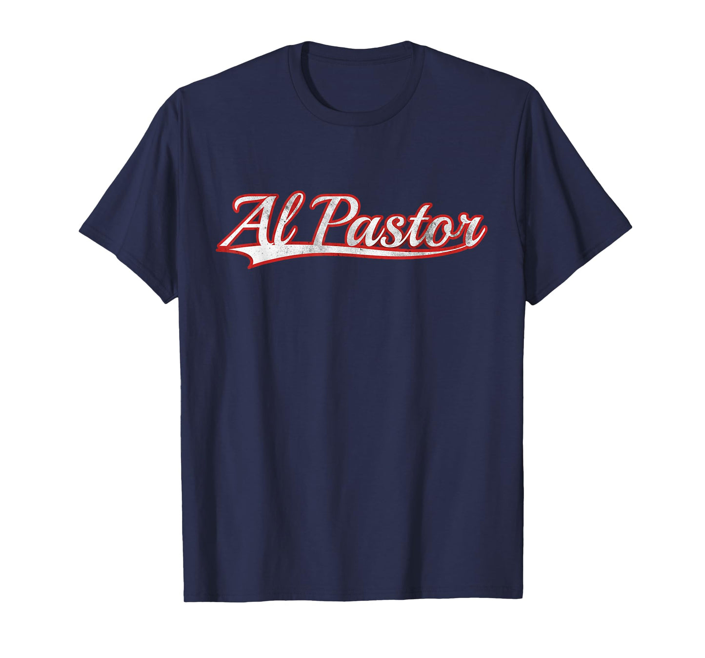 Al Pastor Tacos Mexican Food Vintage Varsity Distressed T-Shirt