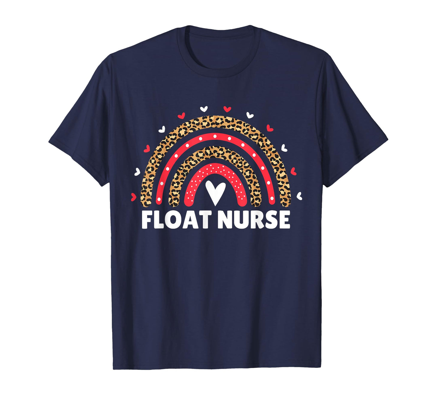 Float Nurse Nursing Leopard Rainbow Float Pool Nurse Women T-Shirt