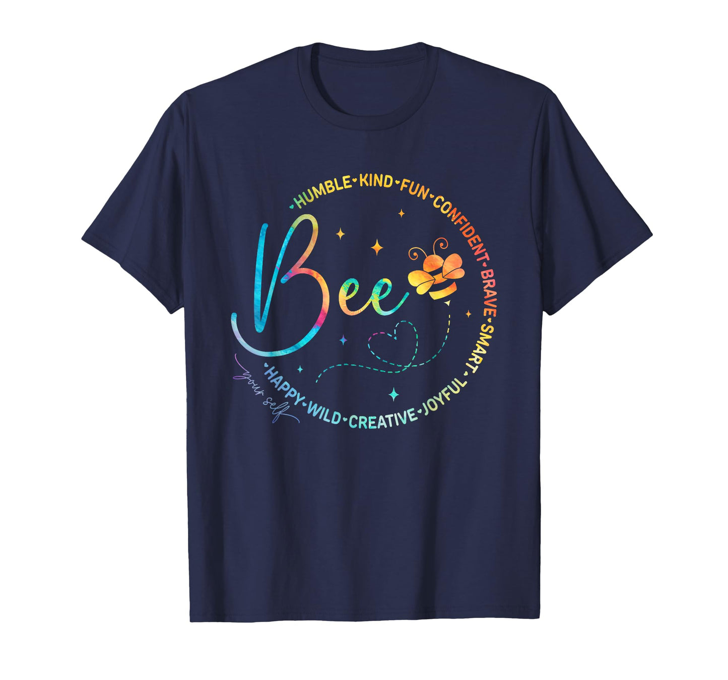 Bee Happy Kind Brave Humble Smart Positive Bumblebee Womens T-Shirt