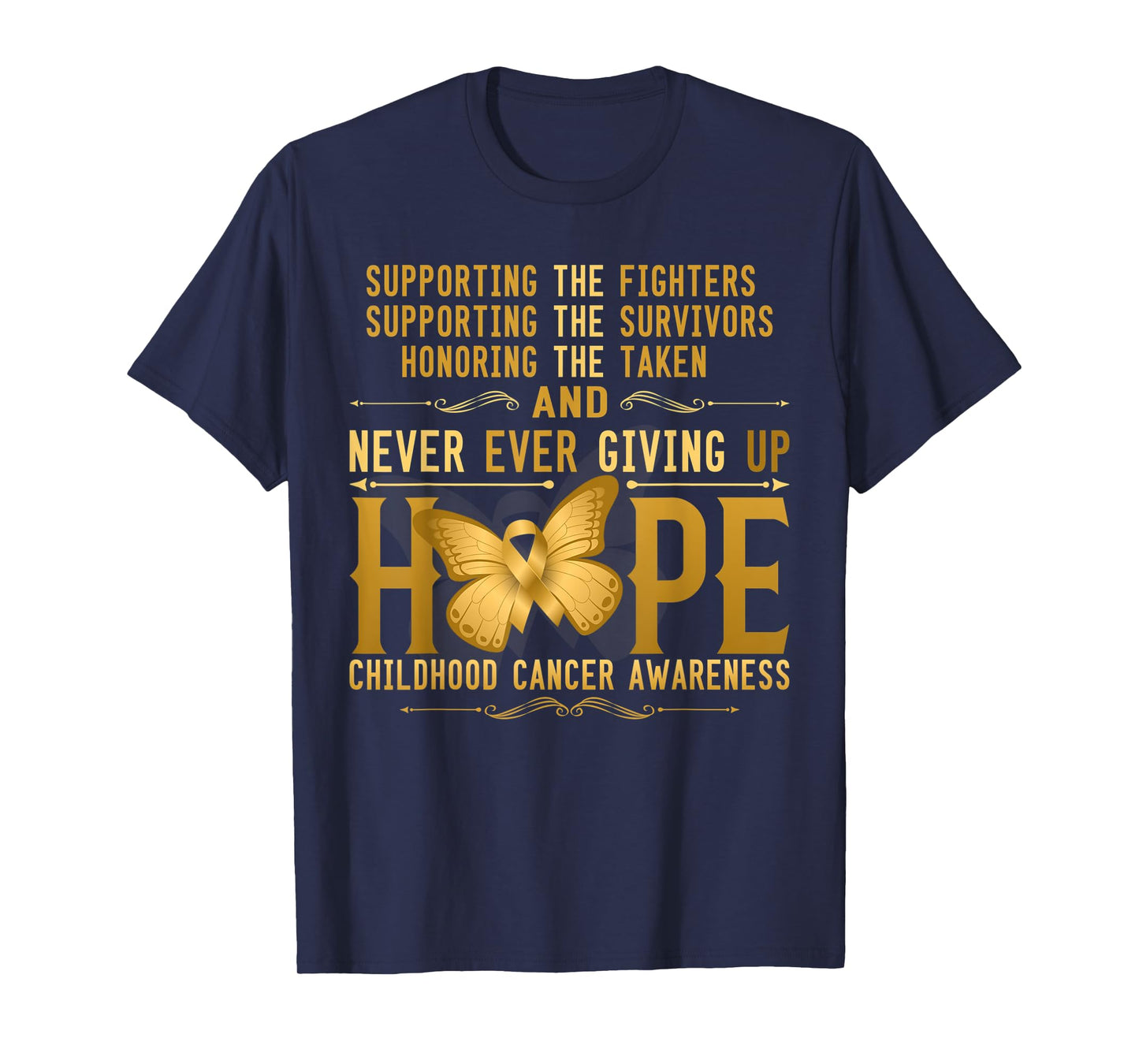 Never giving up Hope childhood cancer awareness T-Shirt