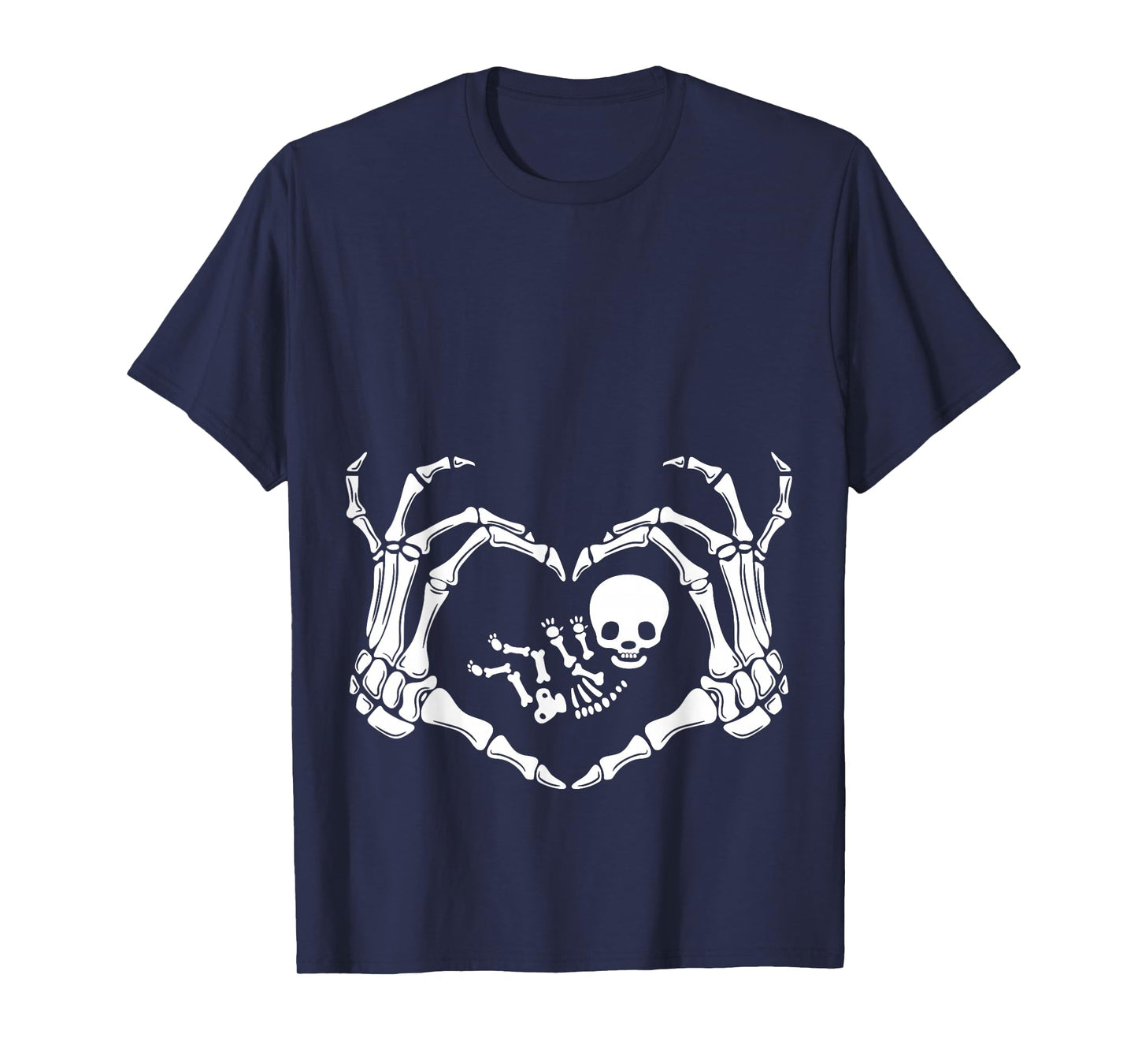Halloween Skeleton Baby Rib Cage Pregnant Pumpkin New Mom T-Shirt