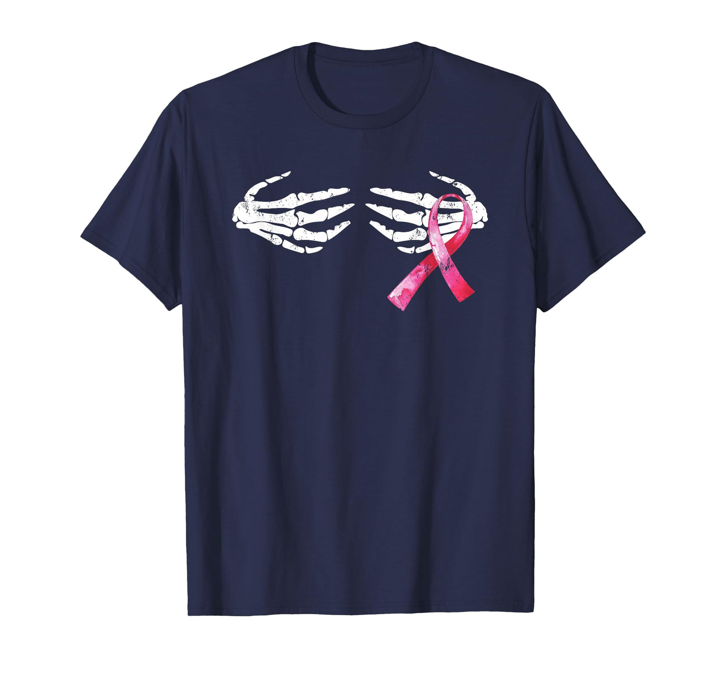 Breast Cancer Awareness Skull Boobs Hand T-Shirt