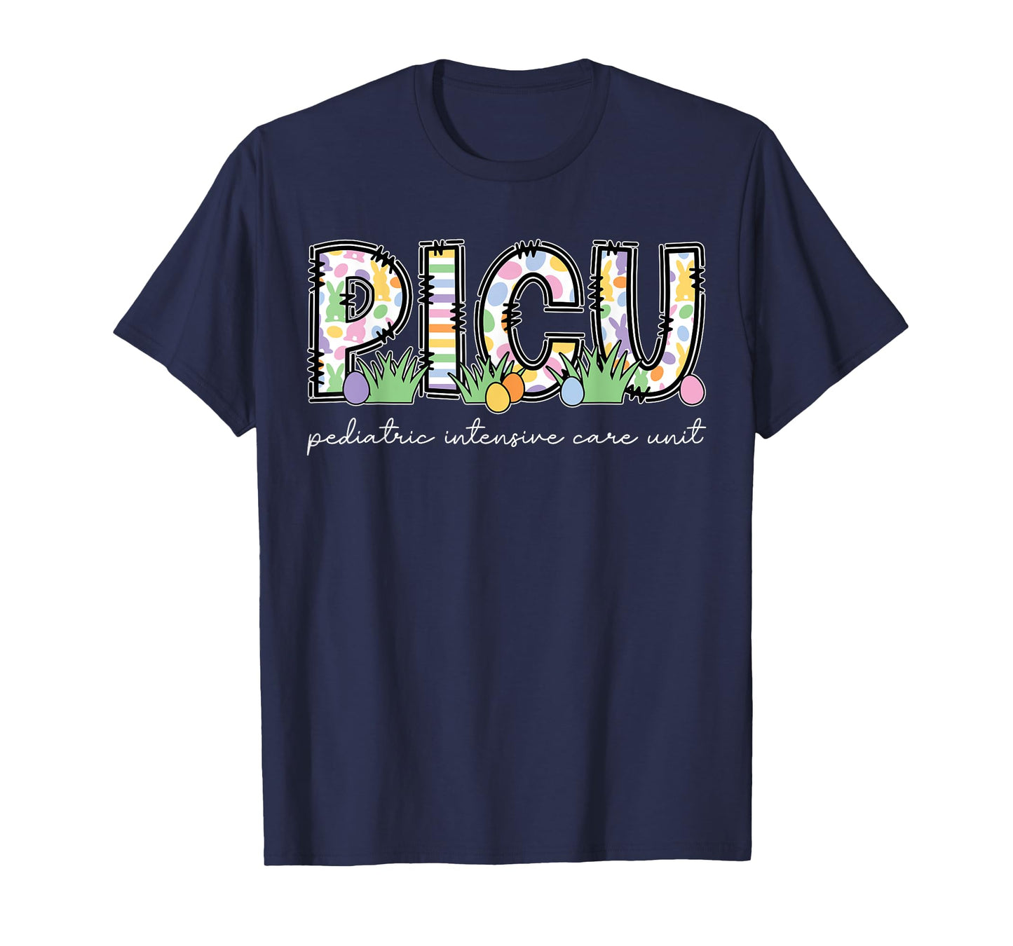 PICU Pediatric Intensive Care Unit Nurse Bunny Easter T-Shirt