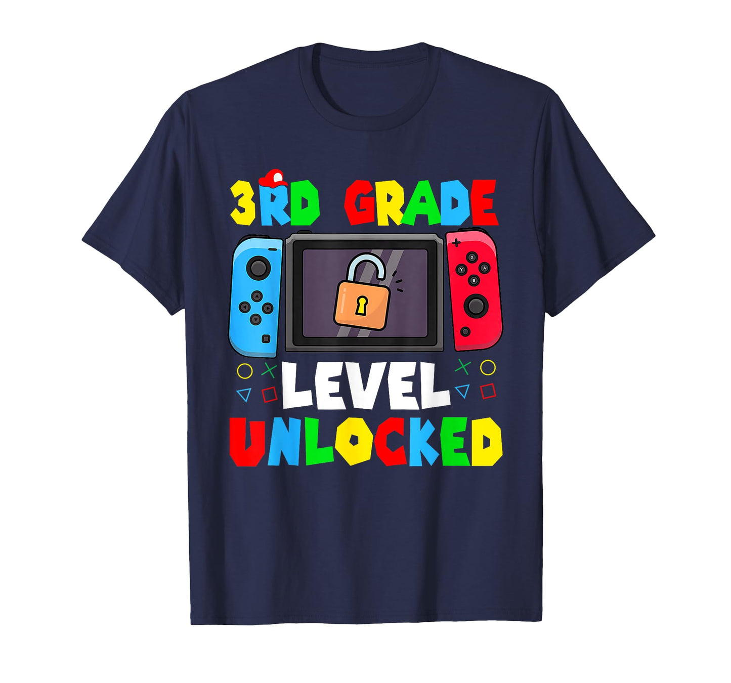 3rd Grade Level Unlocked Back to School First Day Gamer Boys T-Shirt