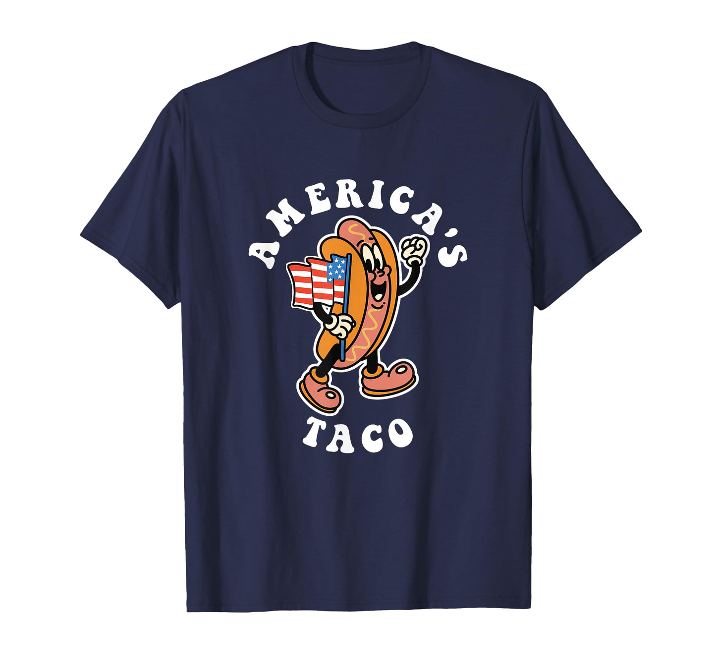 American 4th of July America's Taco Patriotic Hot Dog Wiener T-Shirt