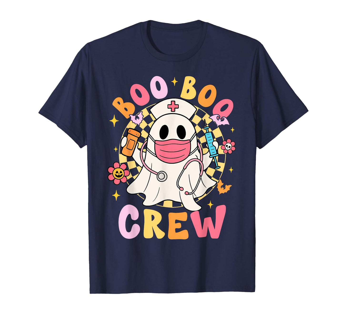 Groovy Boo Boo Crew Nurse Funny Ghost Women Halloween Nurse T-Shirt