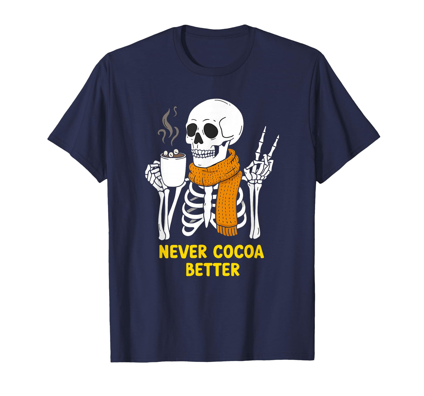 Skeleton Hot Chocolate Halloween Cozy Cocoa Vibes T-Shirt