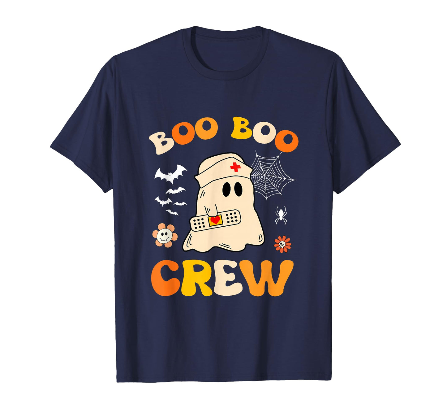 Groovy Boo Boo Crew Nurse Women Funny Halloween Ghost Nurse T-Shirt