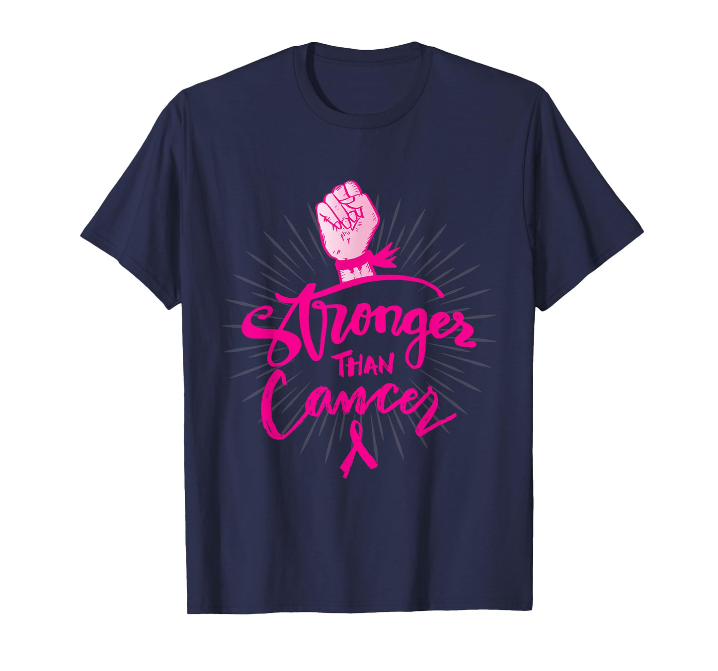 Stronger Than Breast Cancer Awareness Month Pink Ribbon T-Shirt