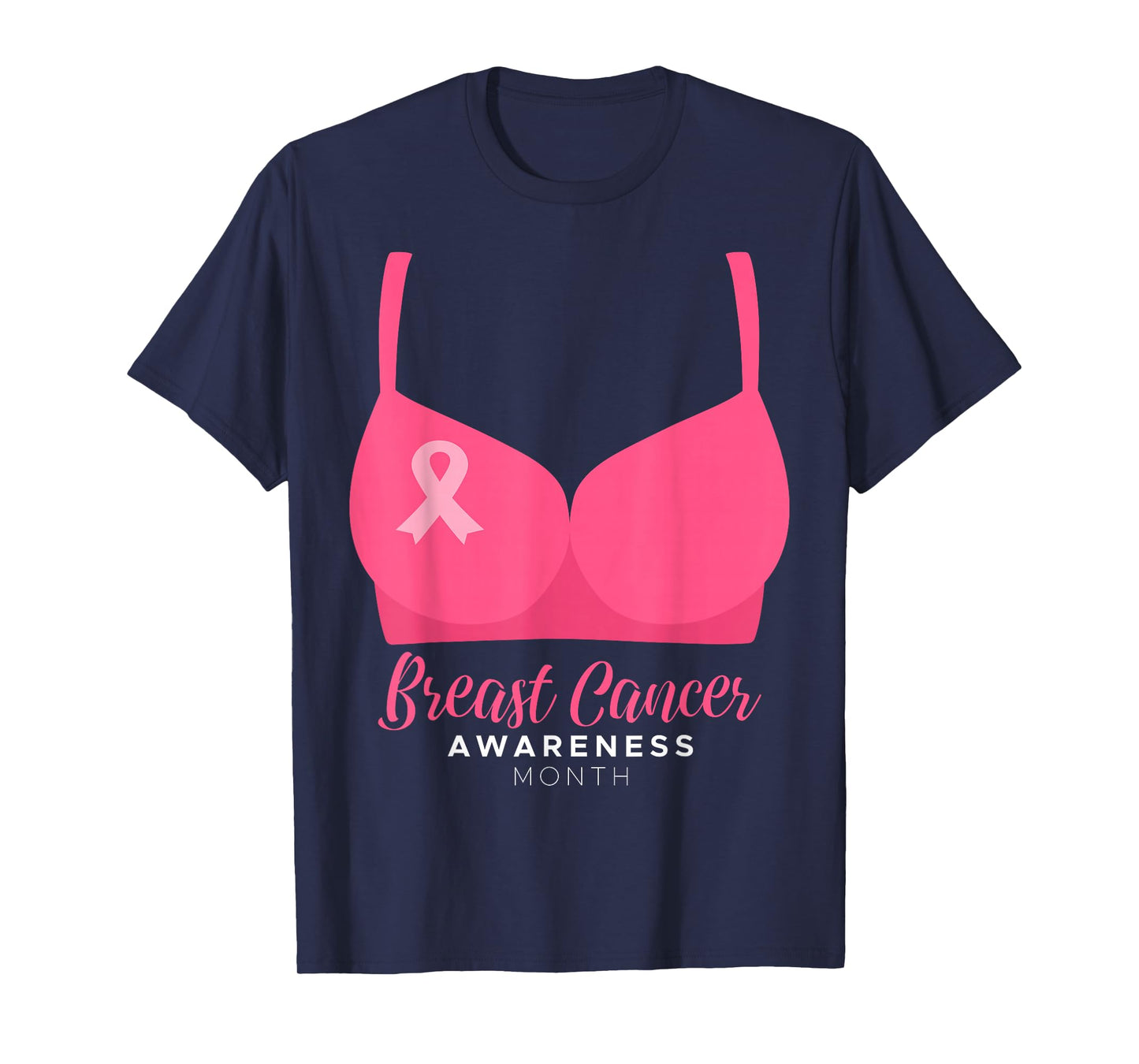 BRA Breast Cancer Awareness Month Wear Pink Ribbon October T-Shirt