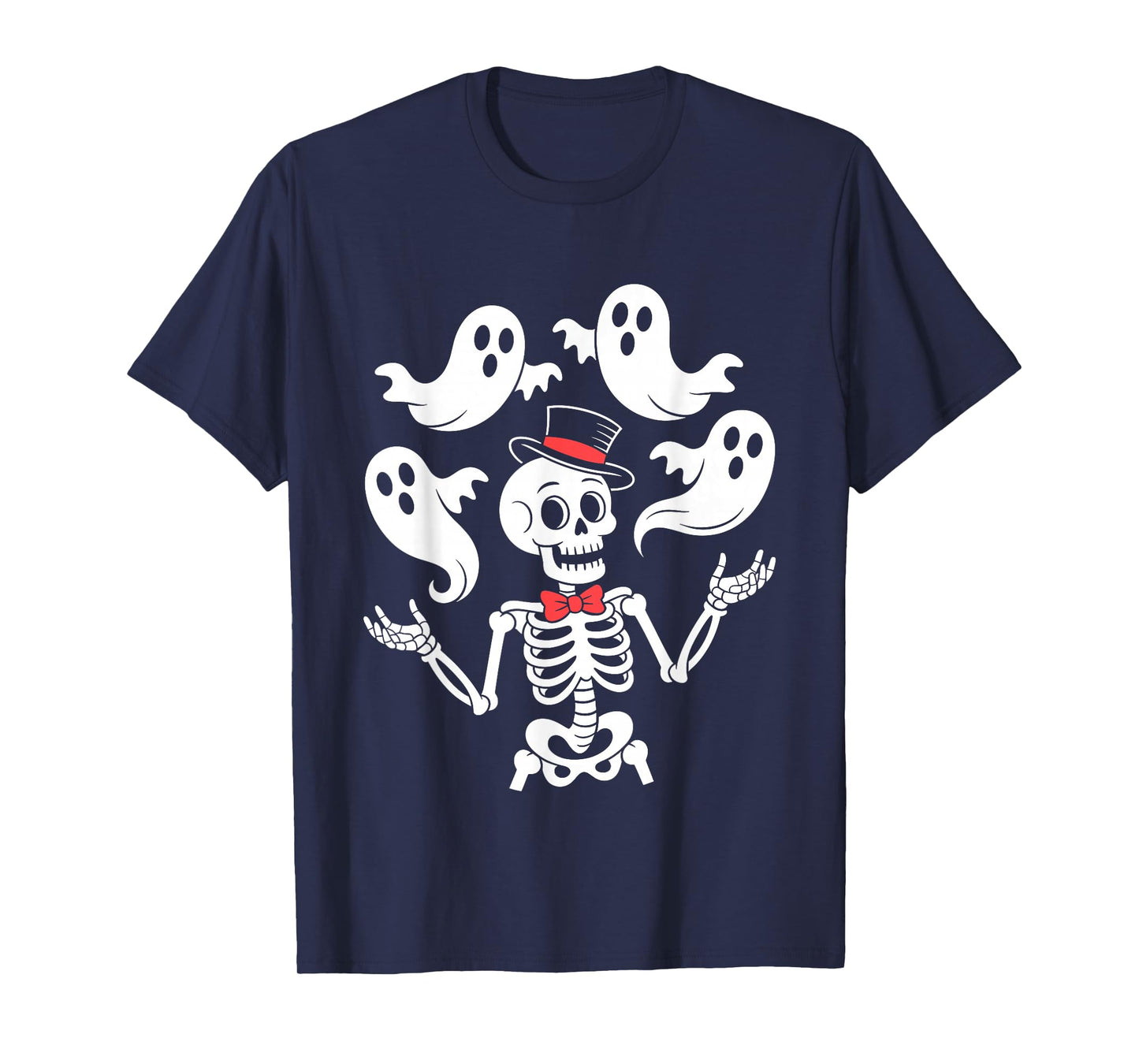 Funny Skeleton Juggling Ghosts Halloween T-Shirt