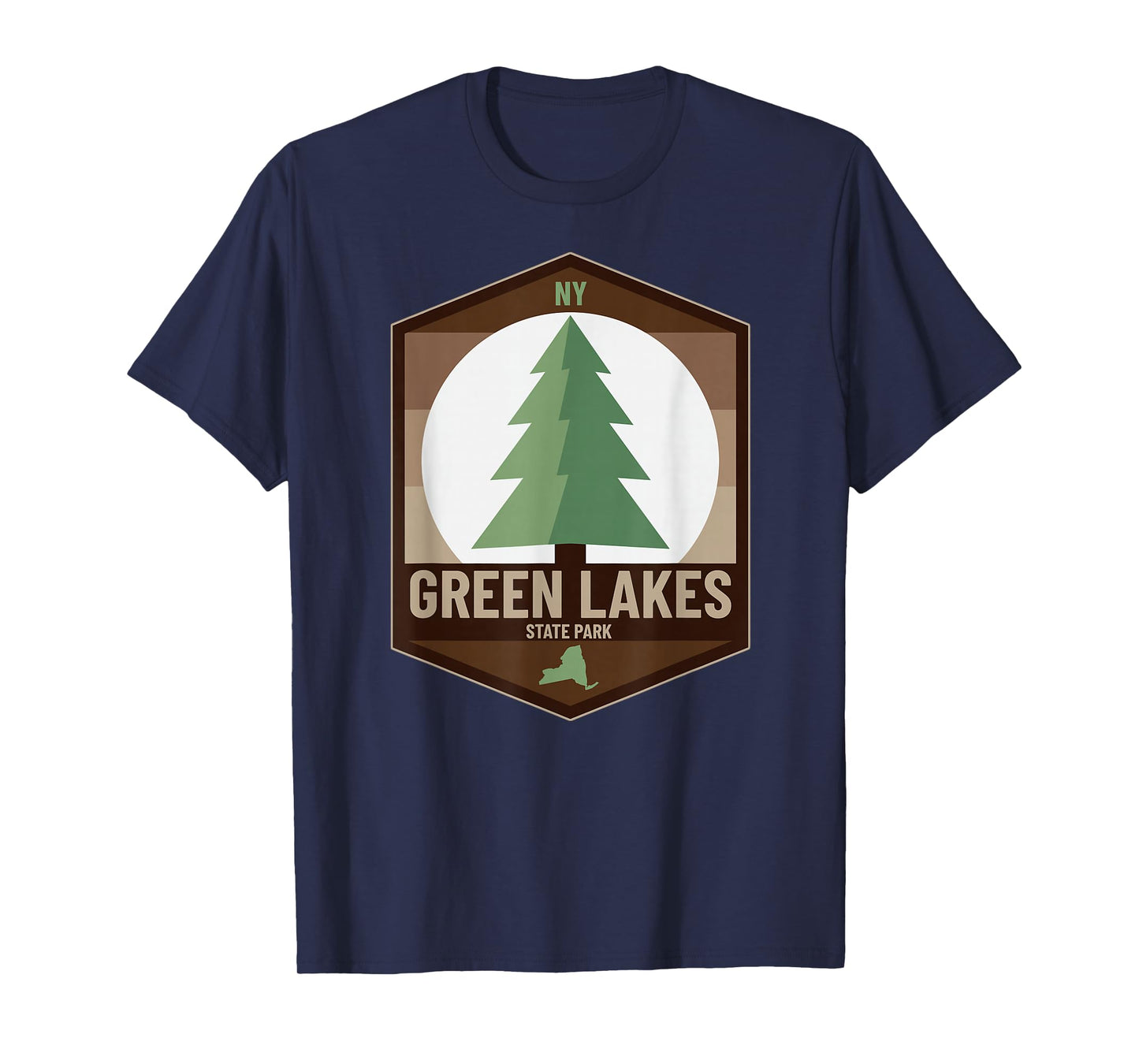 Green Lakes State Park New York NY Tree Forest Badge T-Shirt