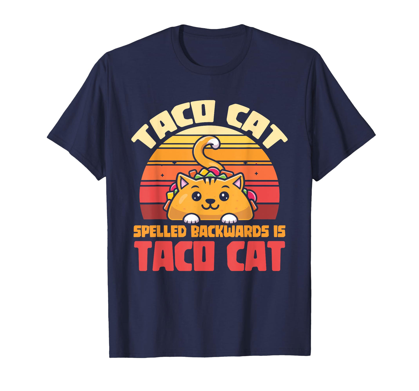 Retro Mexican Tacos Funny Tacocat Cat Animal Mexican Taco T-Shirt