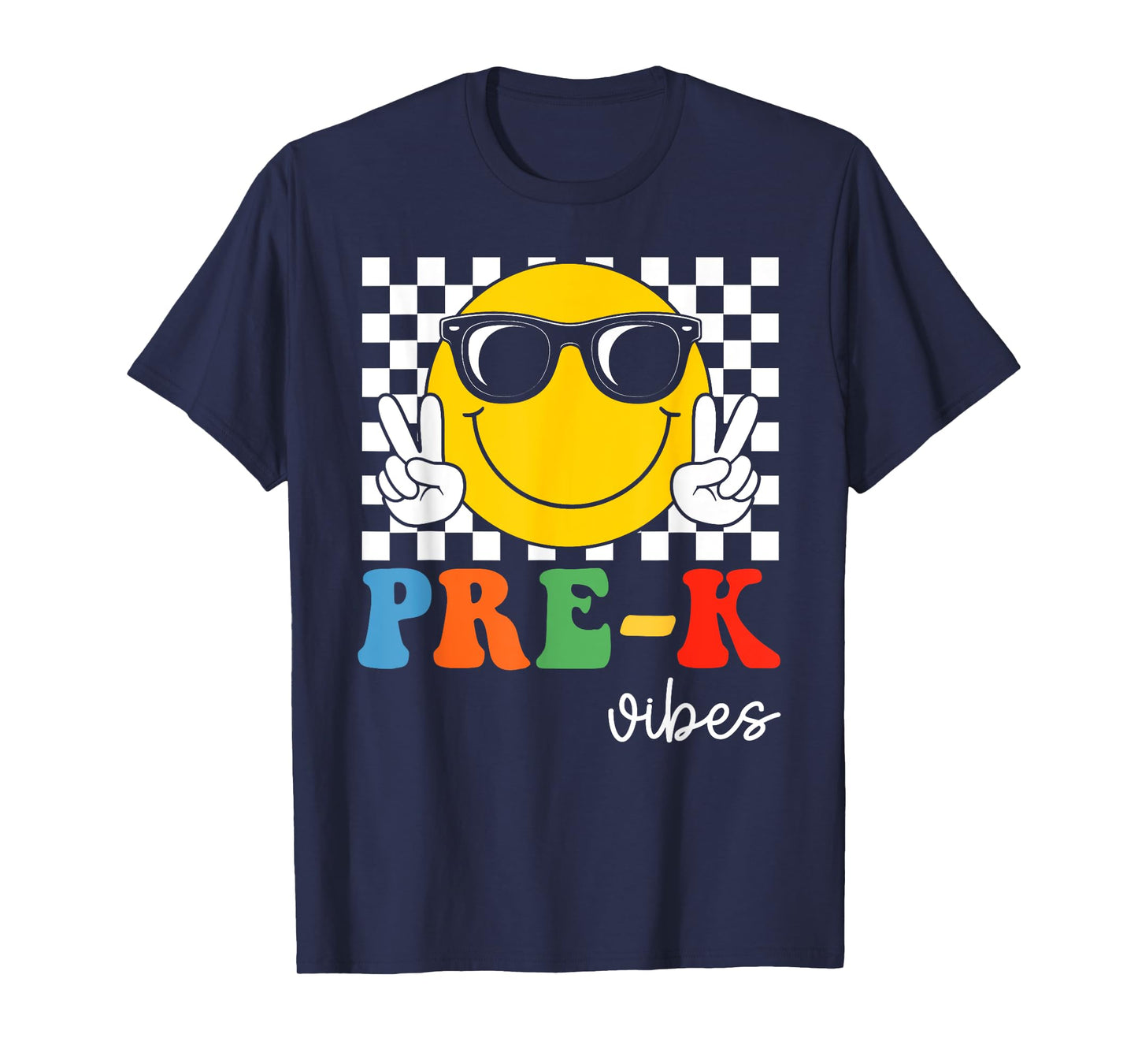 Pre-K Vibes Retro Smile Teacher Kids Team Preschool Girls T-Shirt