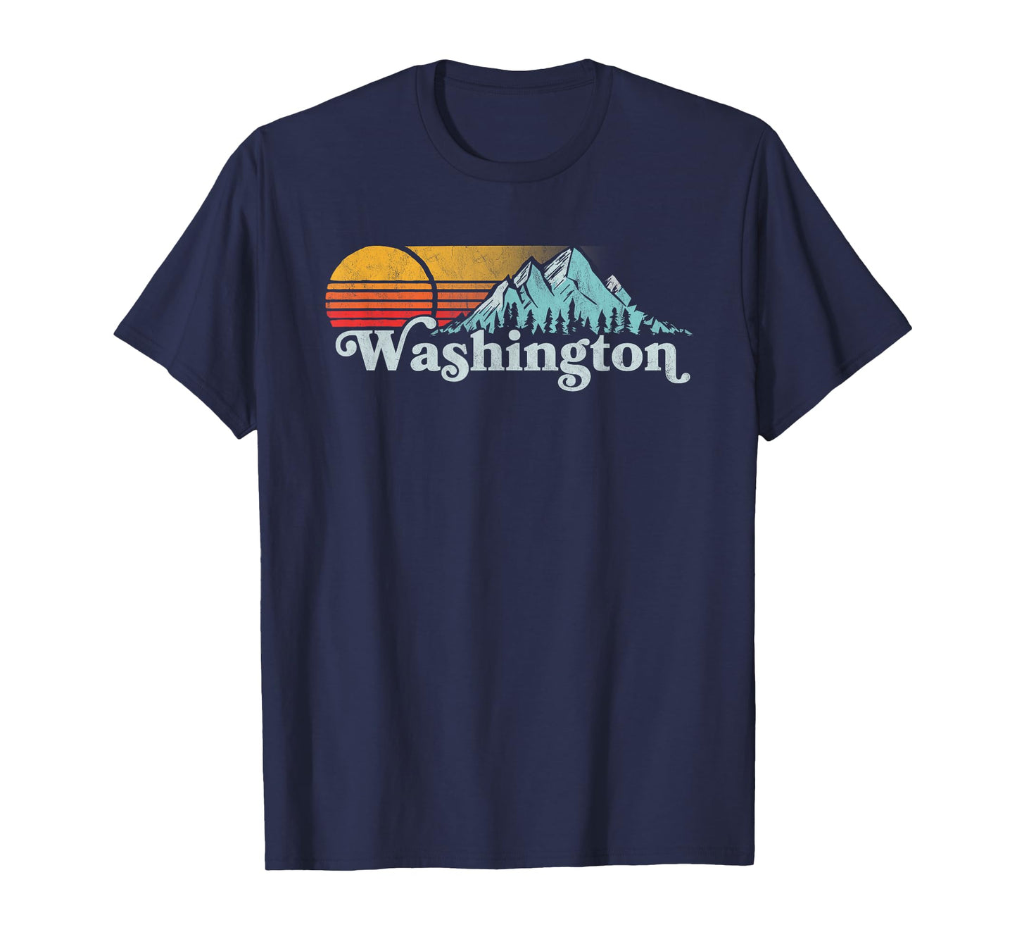 Vintage Washington State Retro Distressed Mountains Graphic T-Shirt