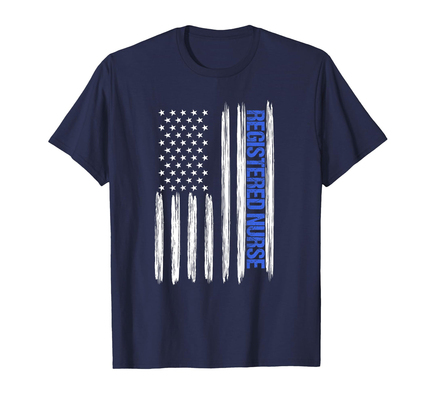 Registered Nurse Distressed American Flag BACK PRINT Women Men T-Shirt