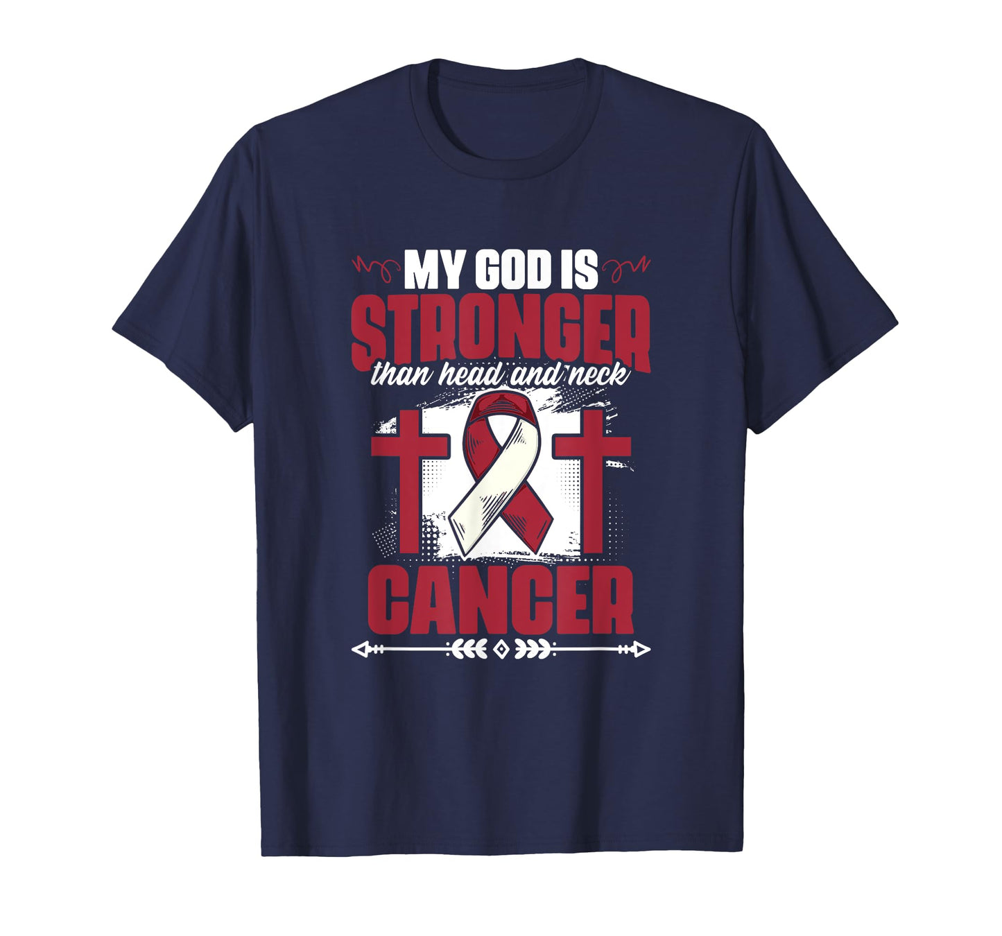 God Stronger Than Head And Neck Cancer Throat Cancer T-Shirt