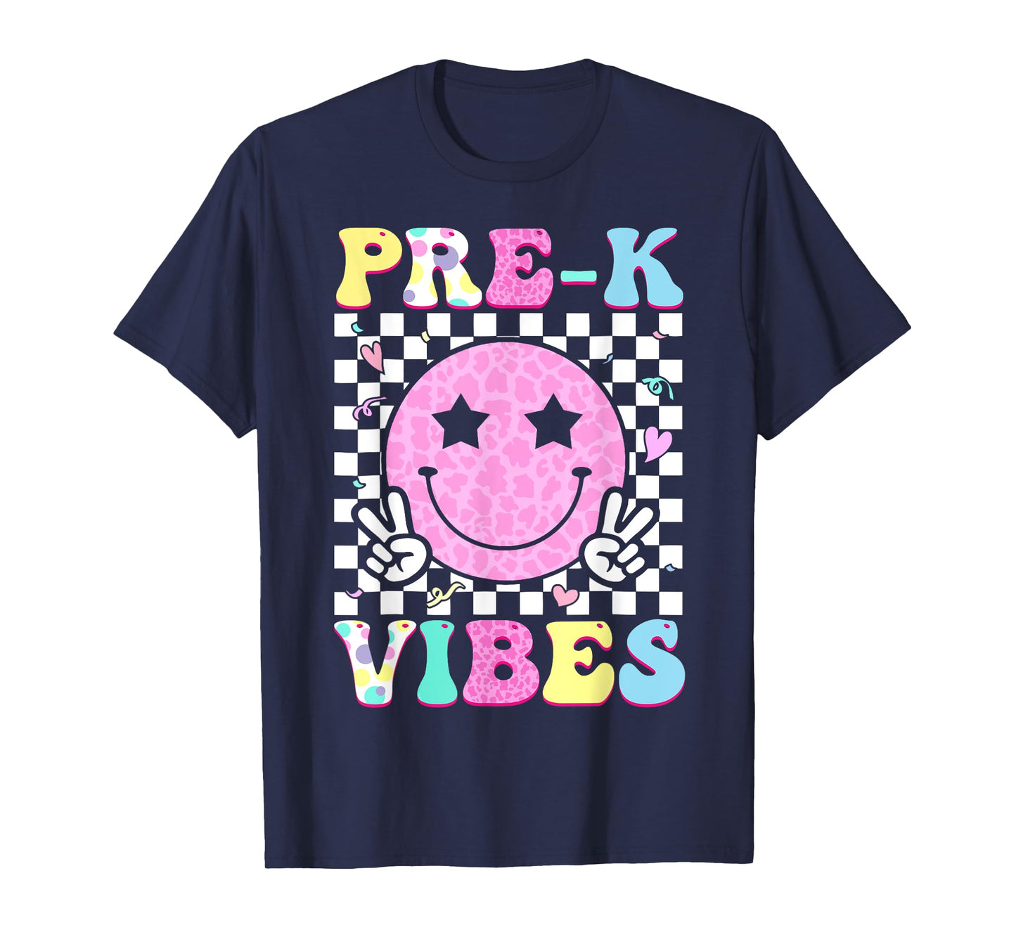 Pre-K Vibes Groovy Back to School PreK Preschool Girls Kids T-Shirt