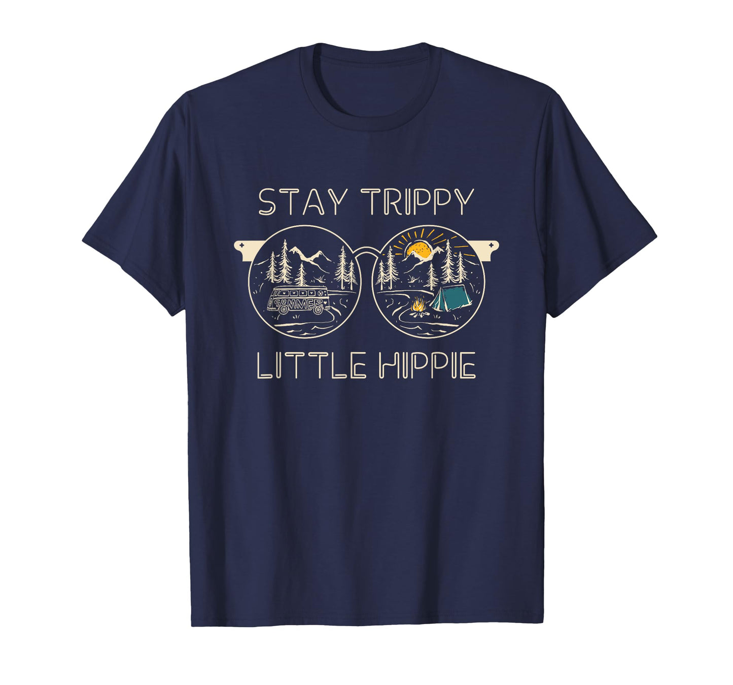 Stay Trippy Little Hippie Sunglasses 70s Style Vintage Peace T-Shirt