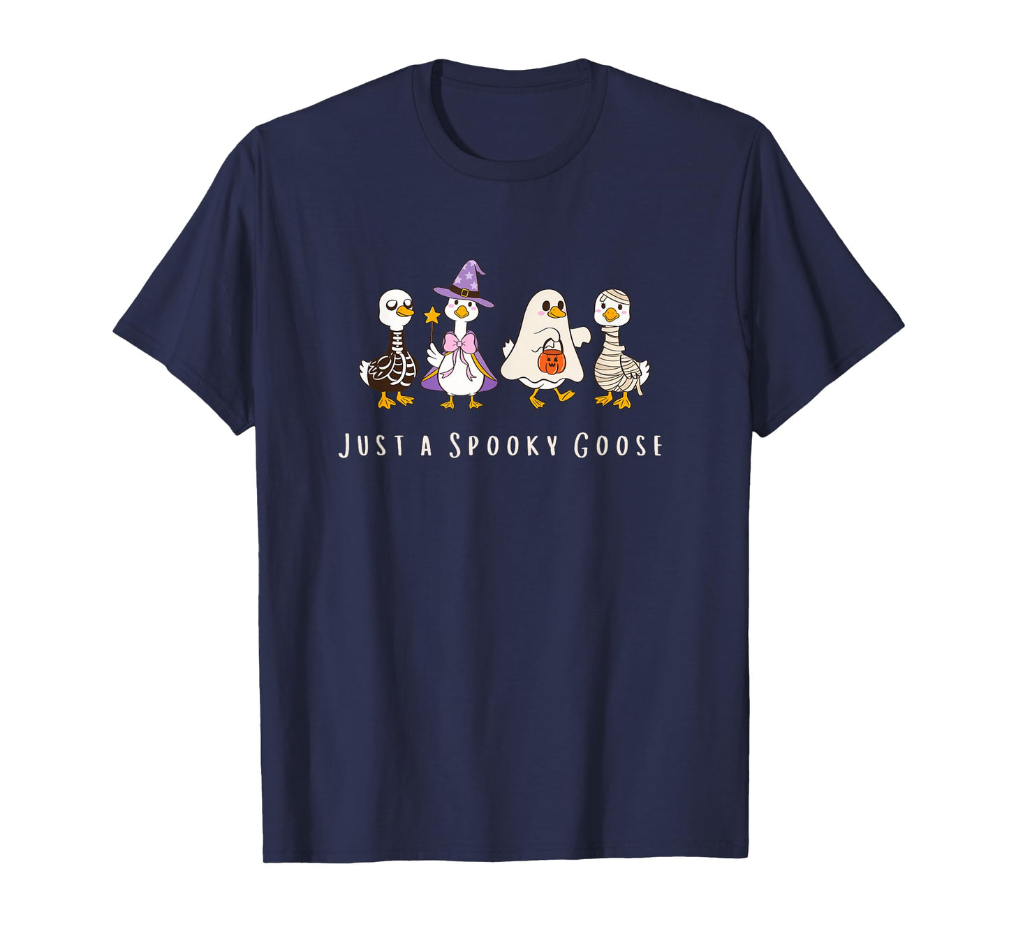 Just A Spooky Goose Silly Funny Halloween Autumn T-Shirt