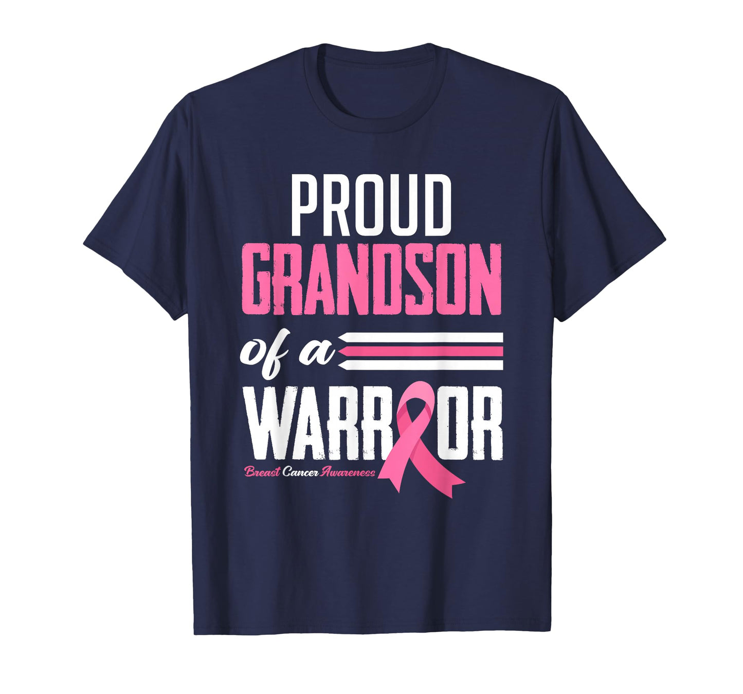 Proud Grandson Of A Warrior Grandma Breast Cancer Awareness T-Shirt