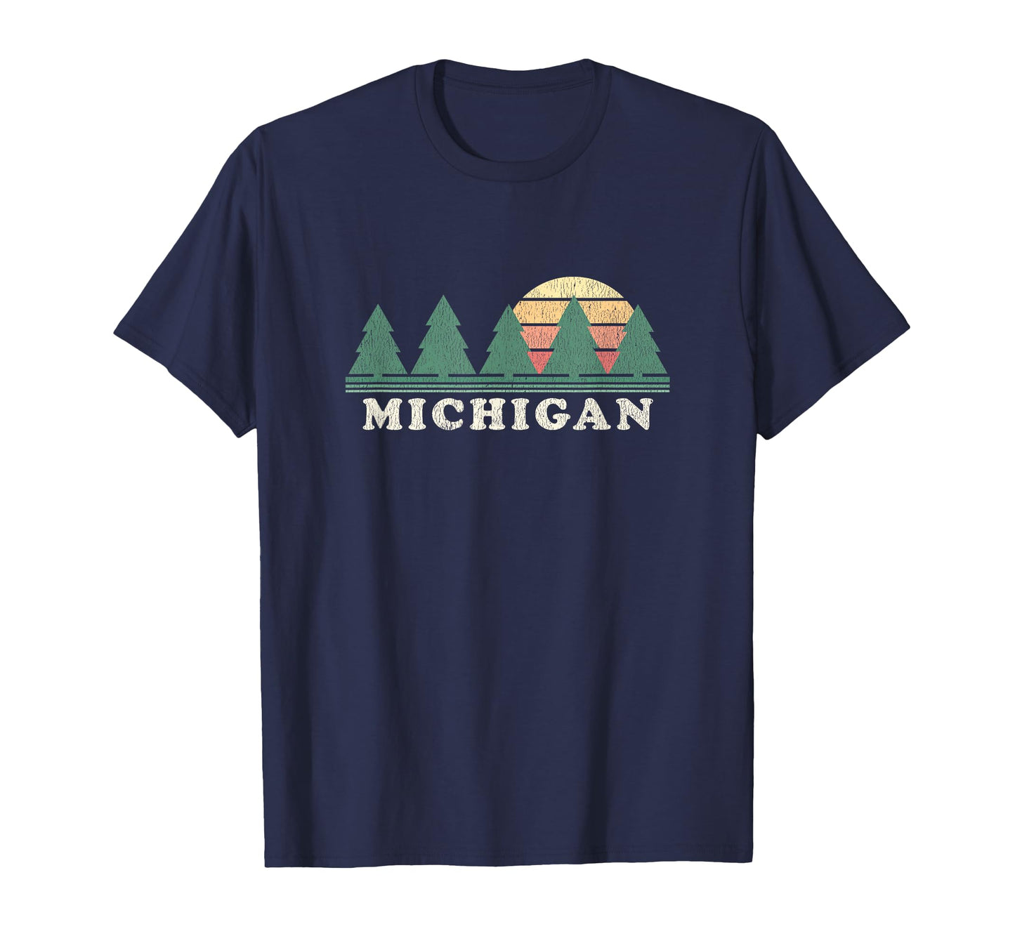 Michigan MI T-Shirt Vintage Graphic Tee Retro 70s Design T-Shirt
