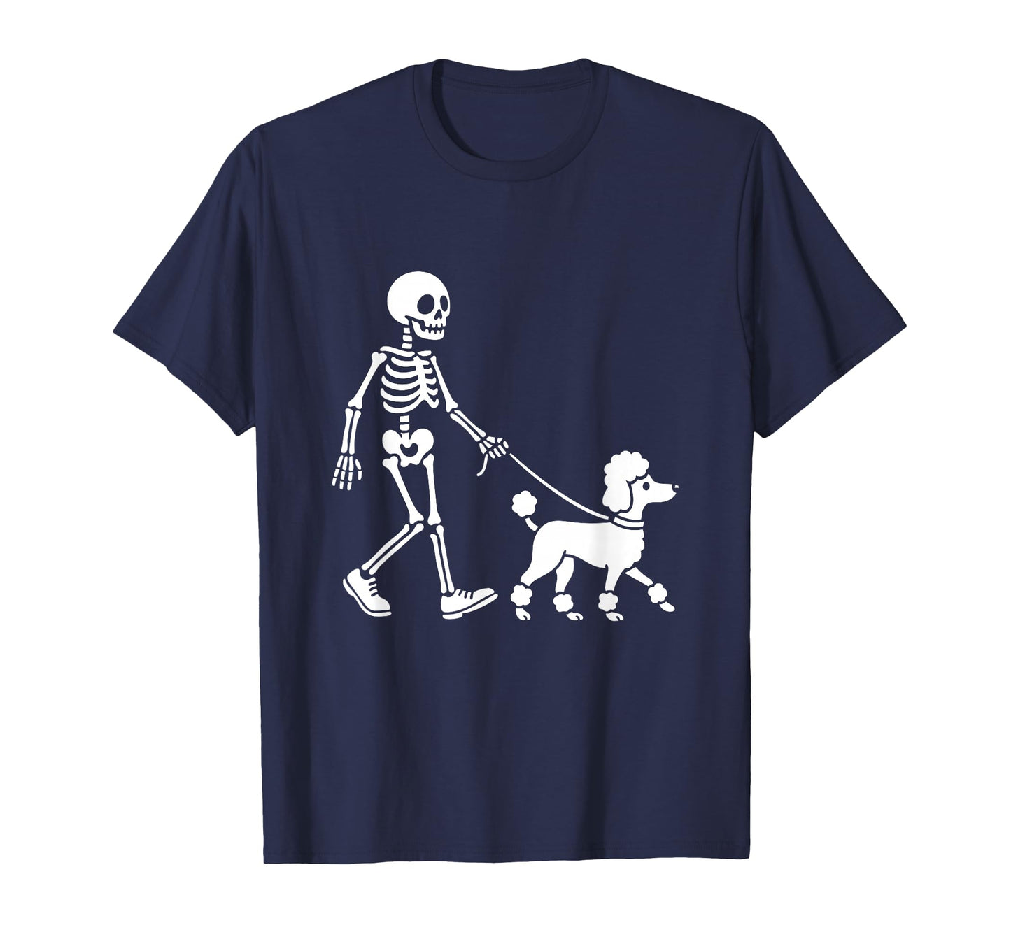 Skeleton Walking A Dog - Spooky Halloween Dog Lover T-Shirt
