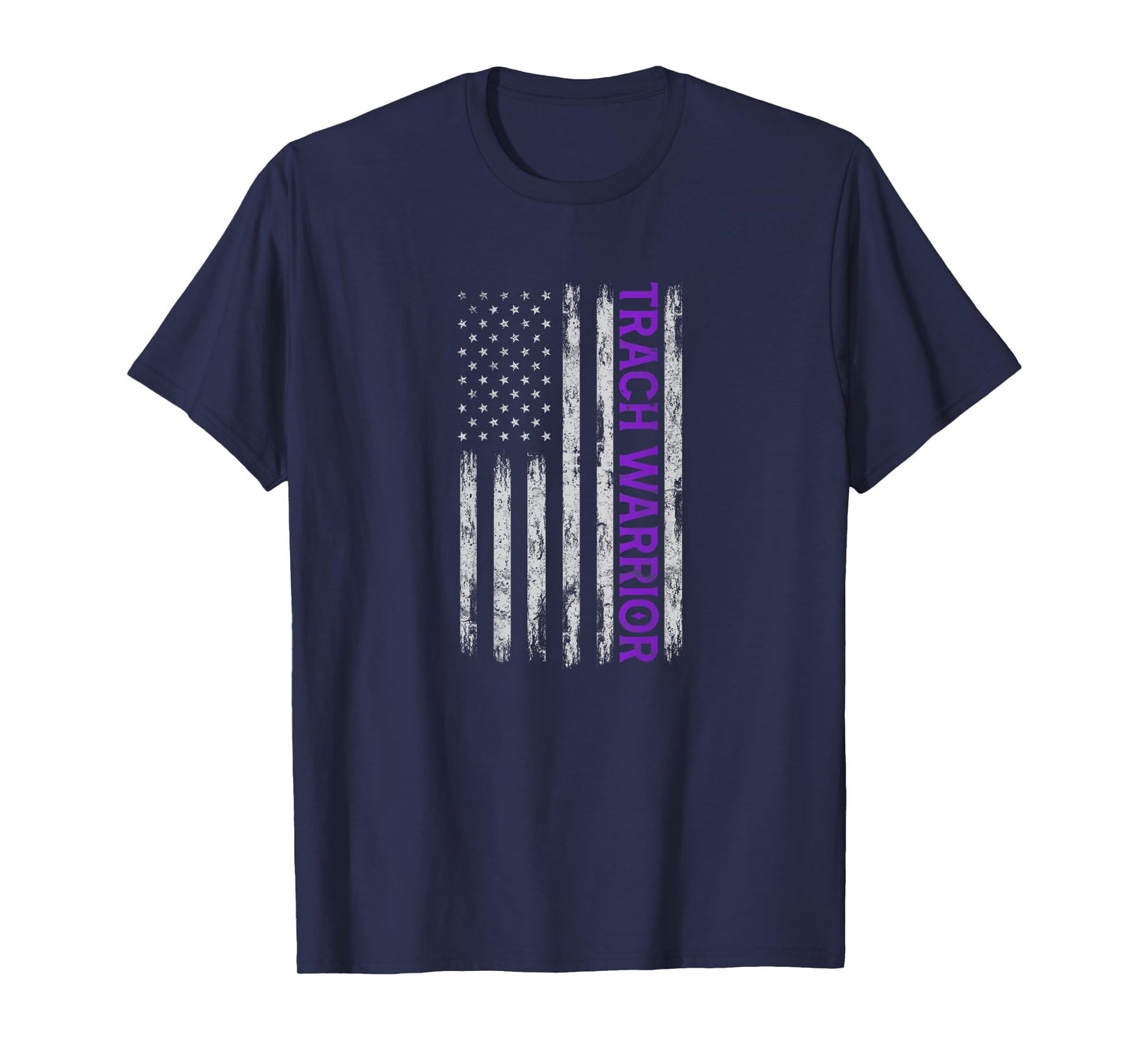 Trach Warrior Tracheostomy Awareness USA Flag Design On Back T-Shirt for Women Kids Men