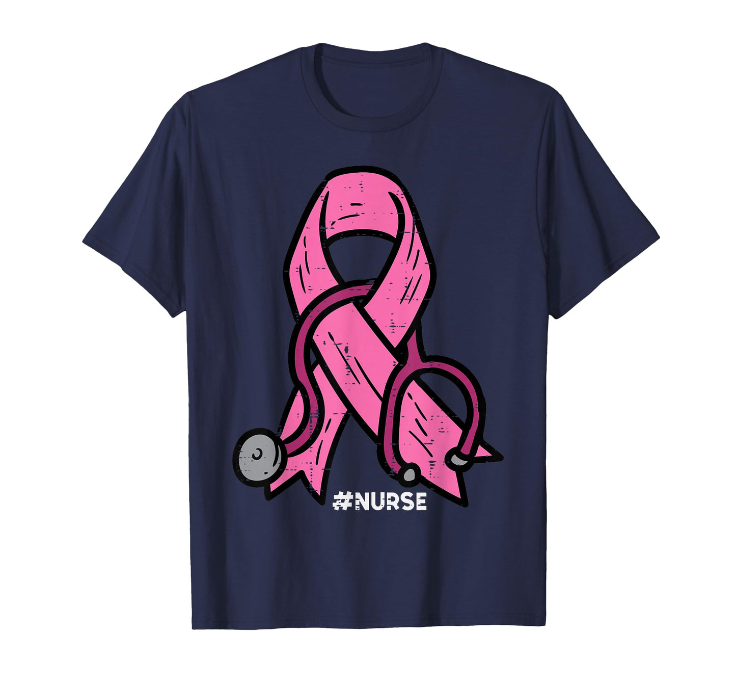 Breast Cancer Awareness Ribbon Nurse Scrub Top Women Men T-Shirt