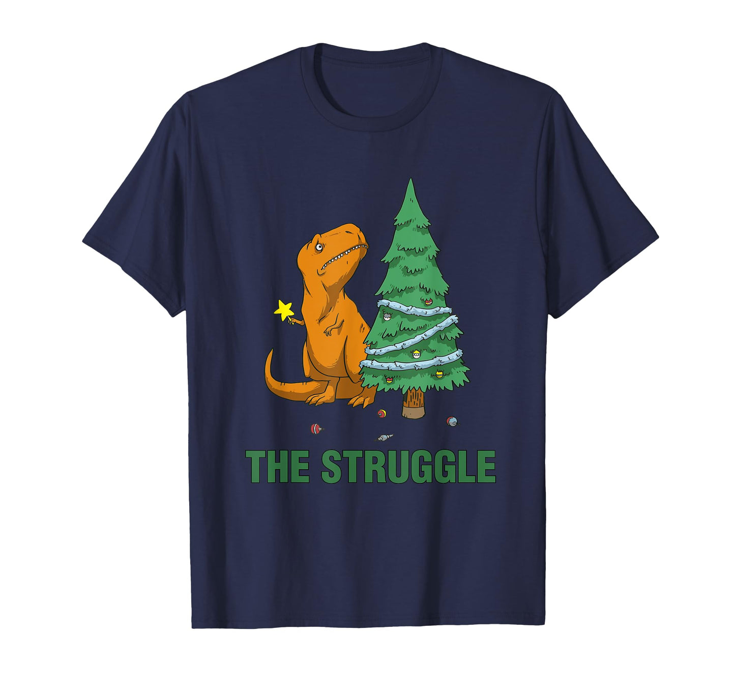 T-Rex funny Christmas or Xmas product the struggle T-Shirt