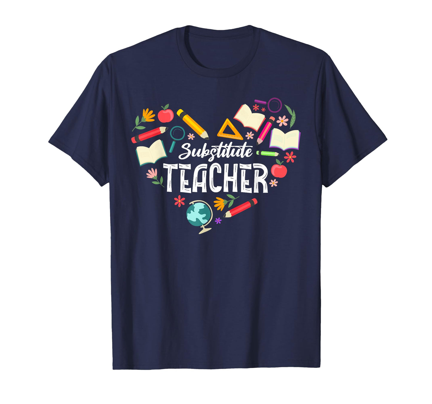 Cute Substitute Teacher Heart T-Shirt for Men Women