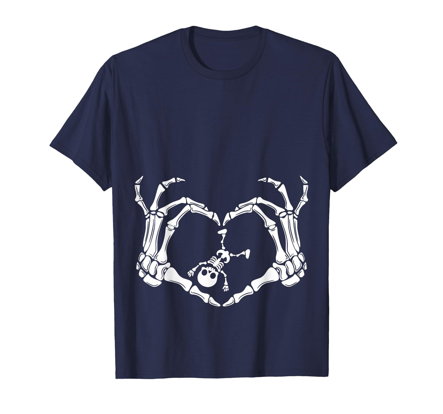 Halloween Skeleton Baby Rib Cage Pregnant Pumpkin New Mom T-Shirt