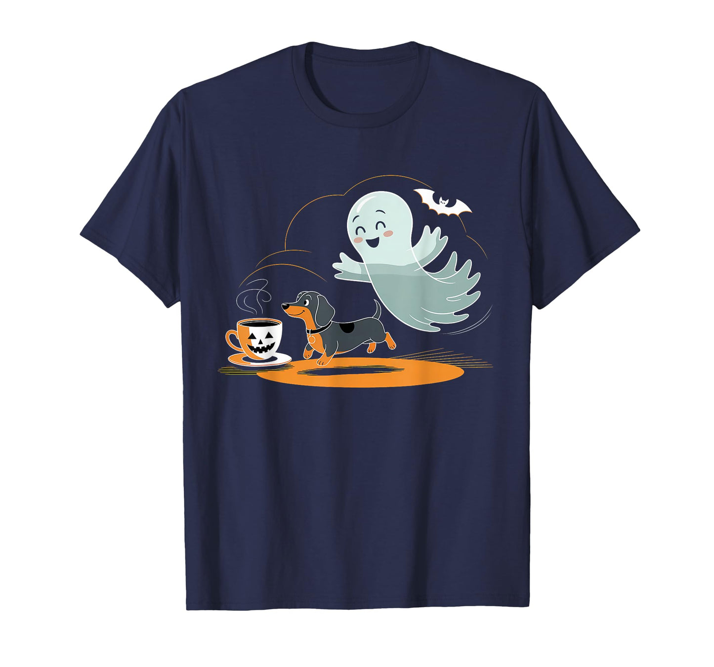 Ghost Dachshund Halloween Spooky Season Weenie Dog T-Shirt