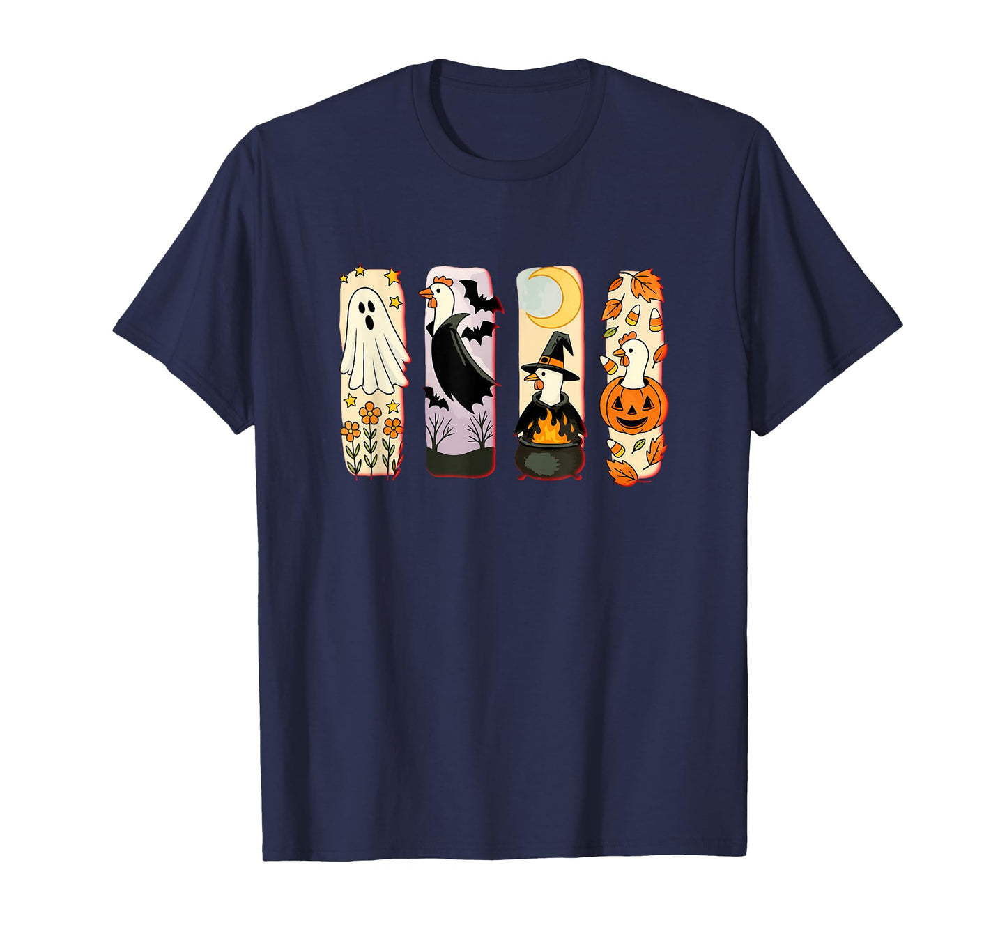 Halloween Collection Chickens Cosplay Witch Carved Pumpkin T-Shirt