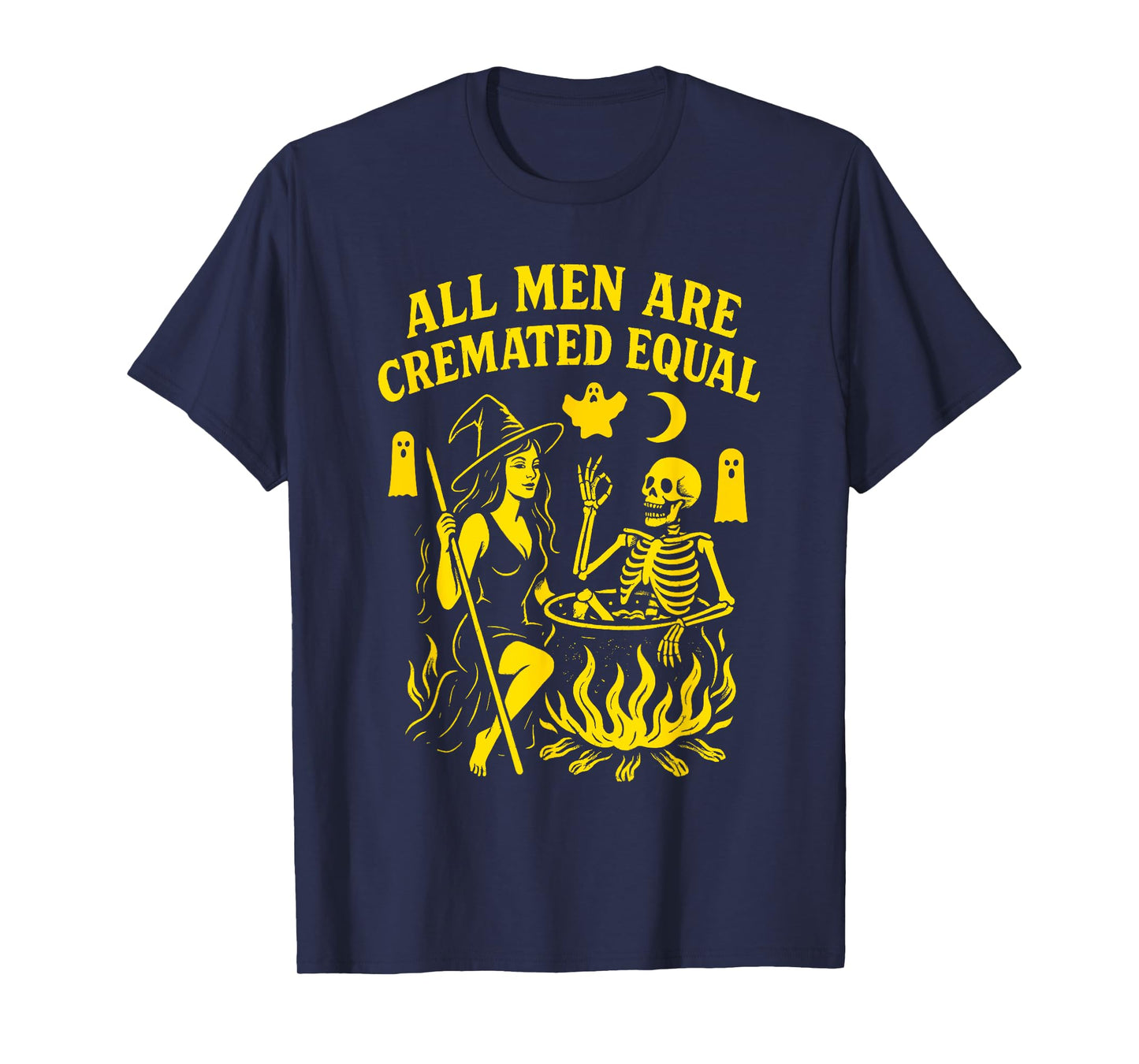 Funny Halloween Witch Skeleton Ghosts Cauldron T-Shirt