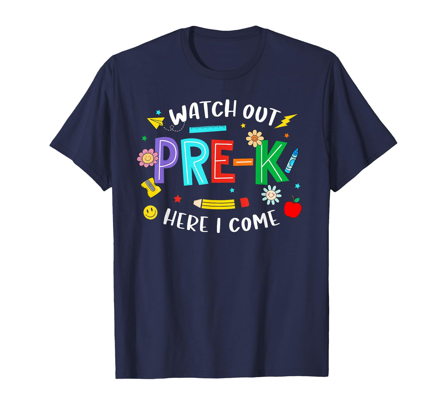 Watch Out Pre K Here I Come Pre K Back To School Teacher Kid T-Shirt