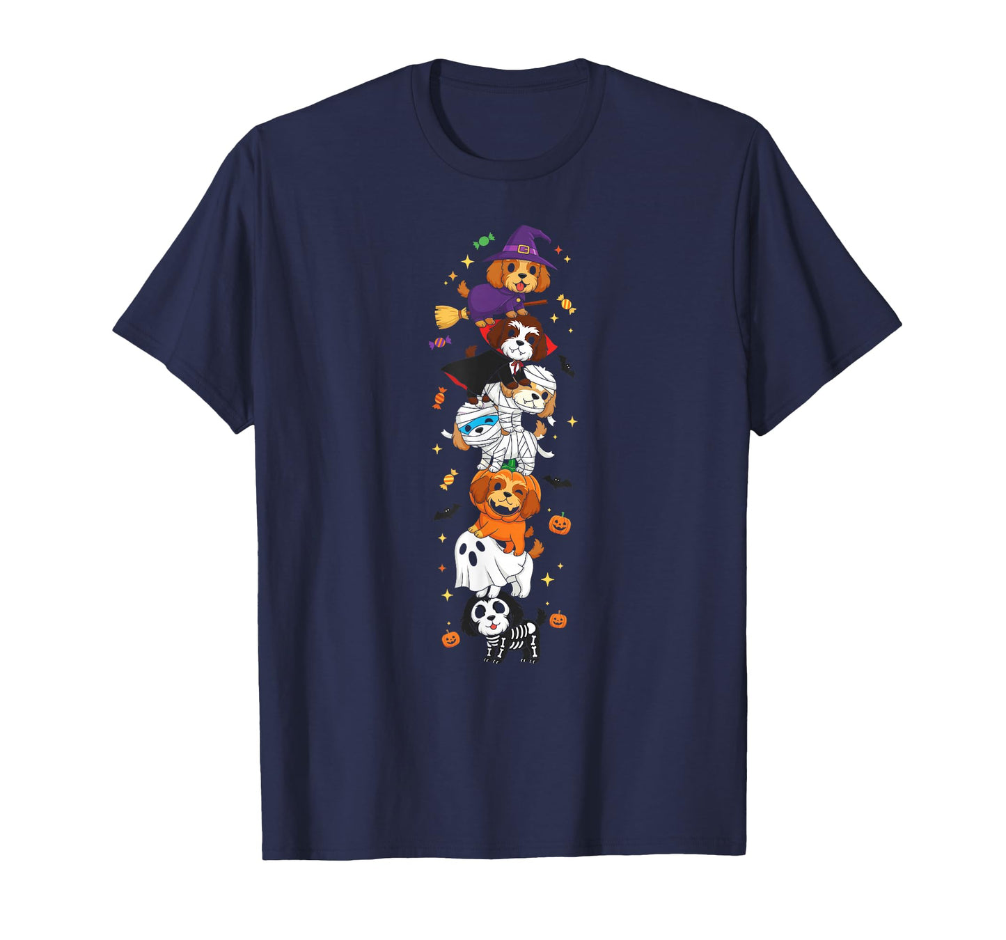 Funny Cockapoo Witch Vampire Ghost Halloween Kids Mens Women T-Shirt