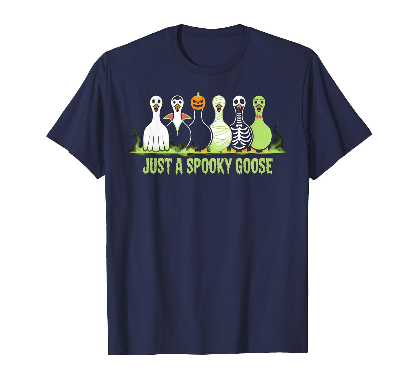 Just A Spooky Goose Halloween Silly Goose Funny Halloween T-Shirt