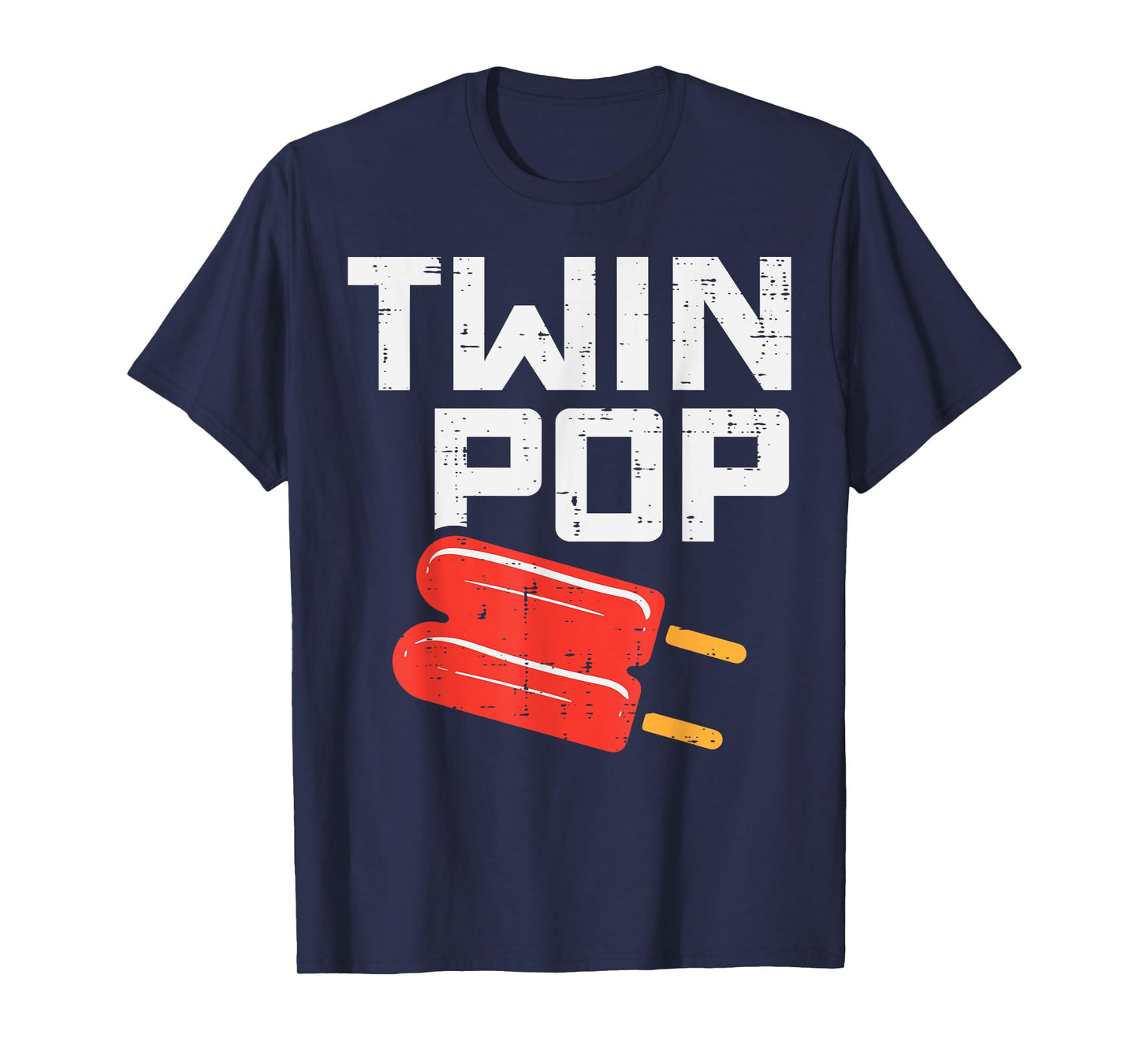 Twin Pop Pop Ice Cream Fathers Day Grandpa Pops Paw Paw Men T-Shirt