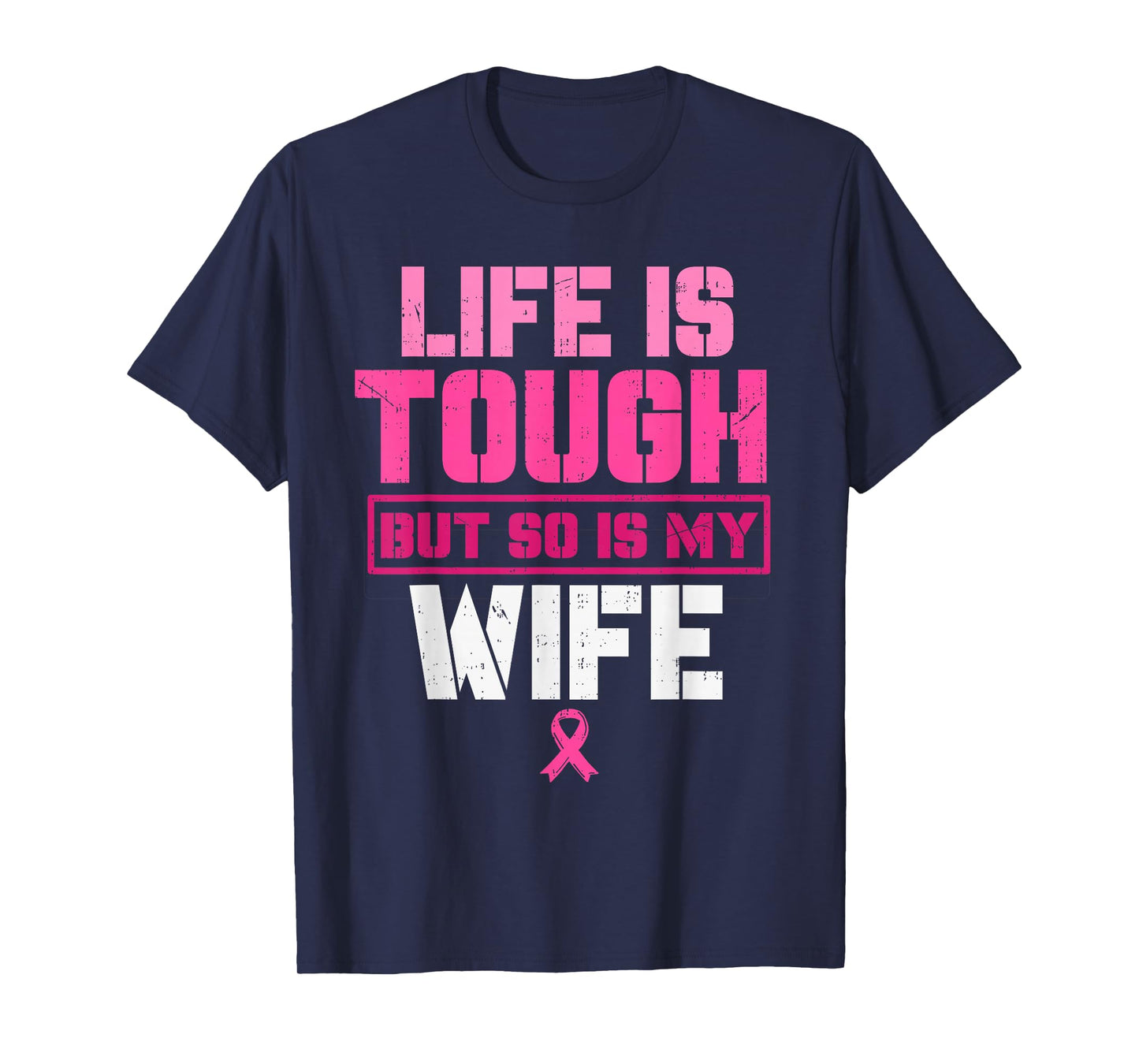 My Wife is Strong Breast Cancer Awareness Survivor Husband T-Shirt