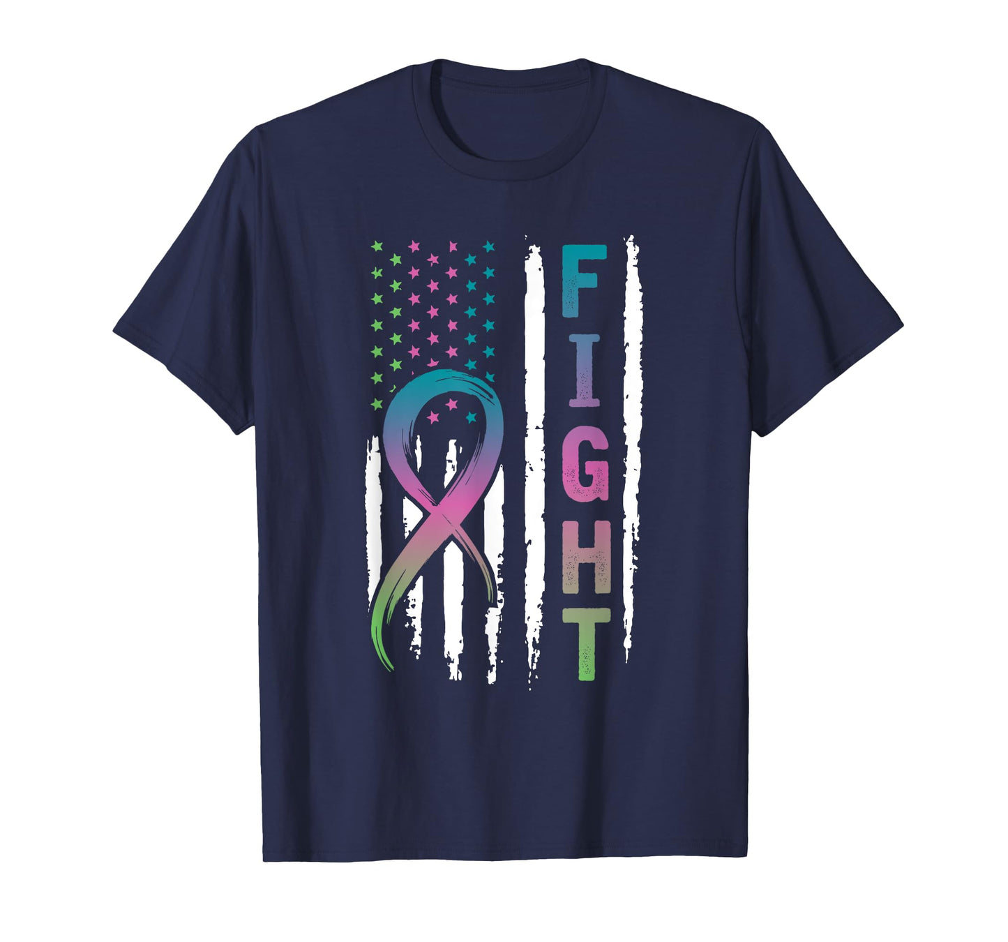 Distressed American Flag Metastatic Breast Cancer T-Shirt T-Shirt for Women Men