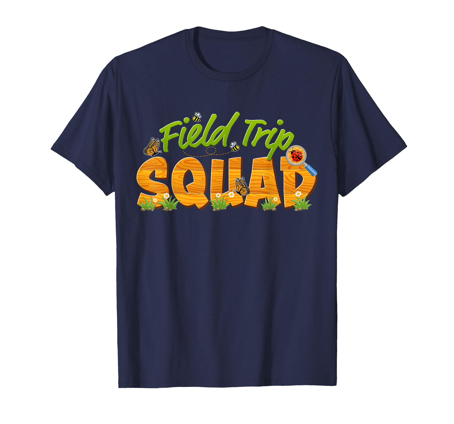 Nature Field Trip Squad School Matching Teacher Green Fields T-Shirt
