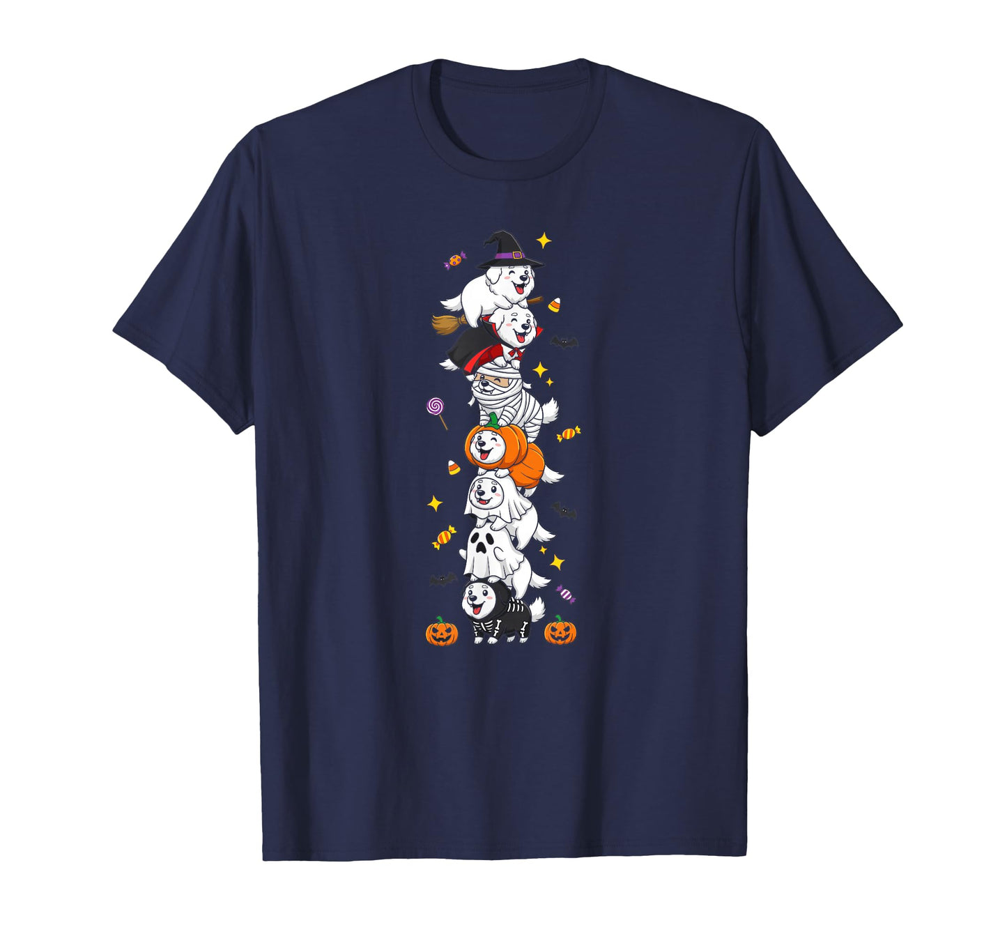 Great Pyrenees Witch Vampire Ghost Halloween Kid Mens Womens T-Shirt