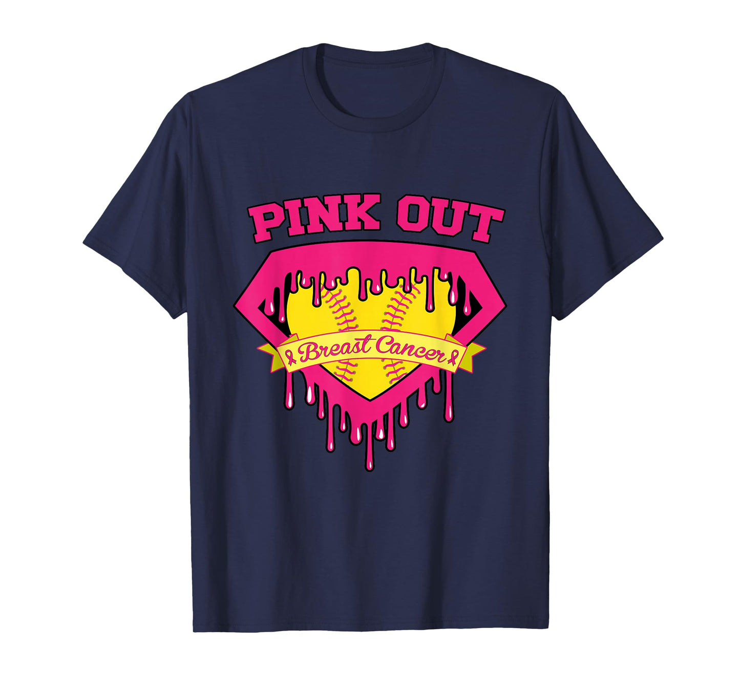 Pink Out Breast Cancer Softball Breast Cancer Awareness T-Shirt
