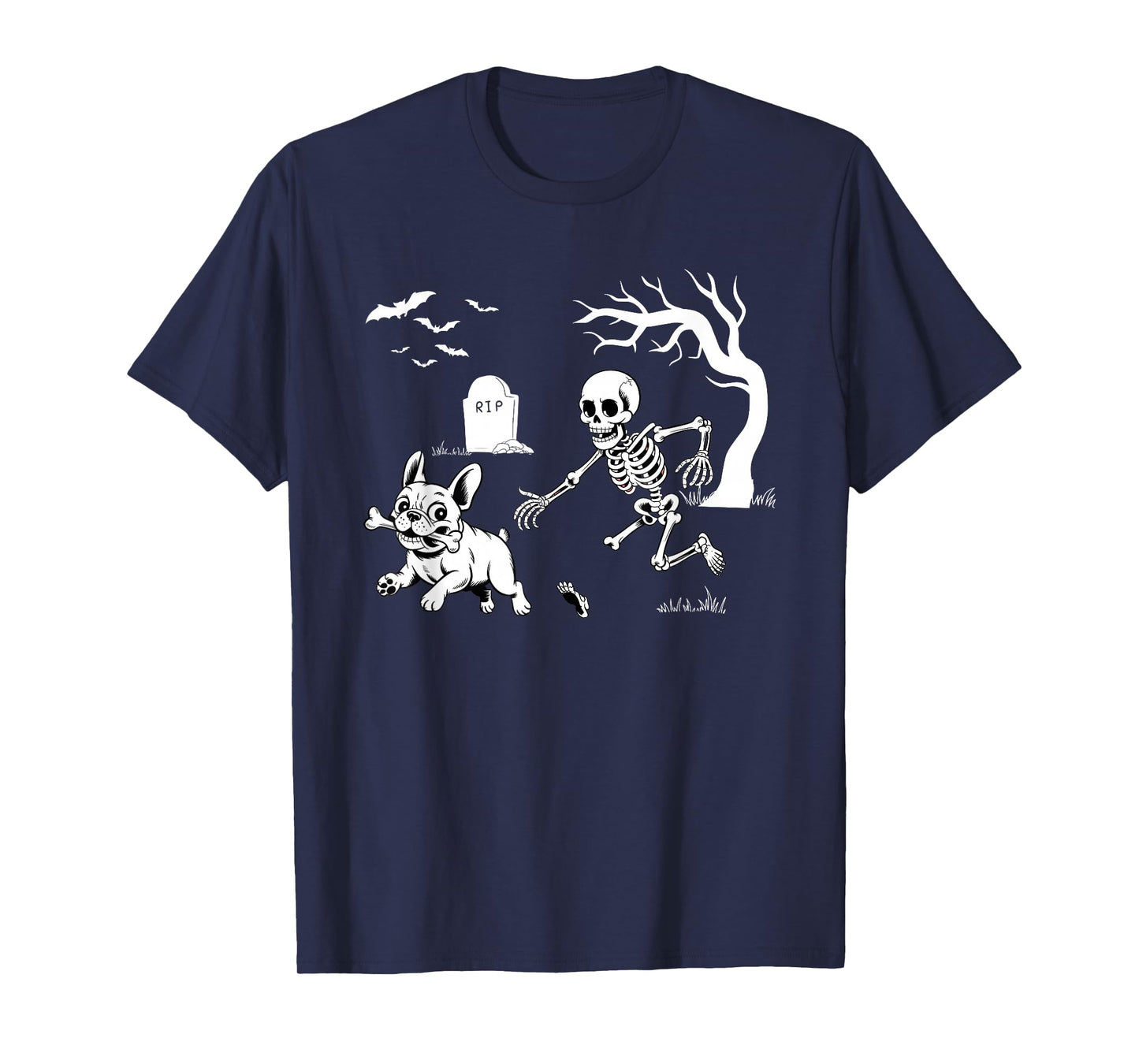 Halloween French Bulldog, Funny Skeleton Dog Halloween T-Shirt