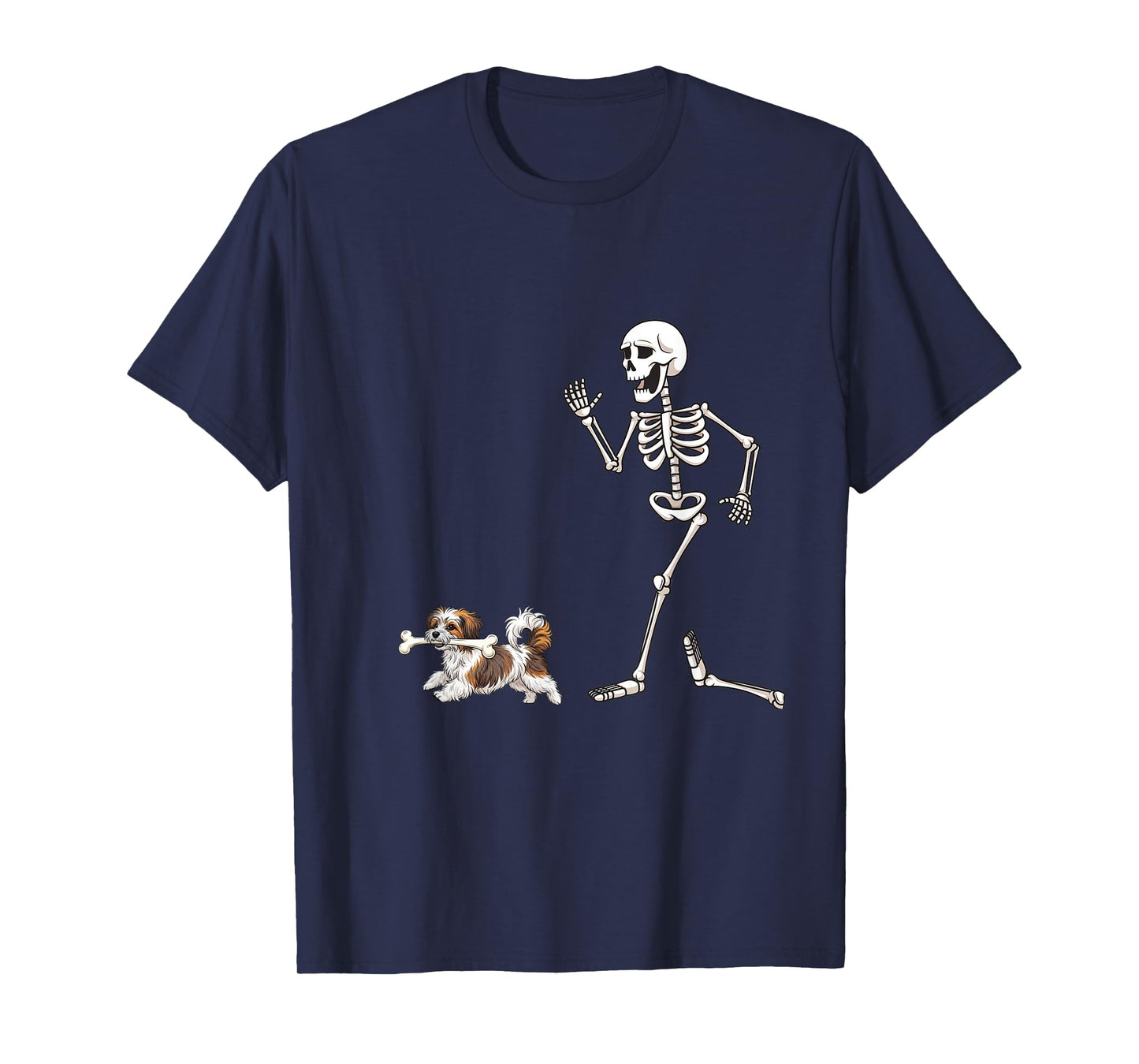 Funny Halloween Havanese and Skeleton T-Shirt